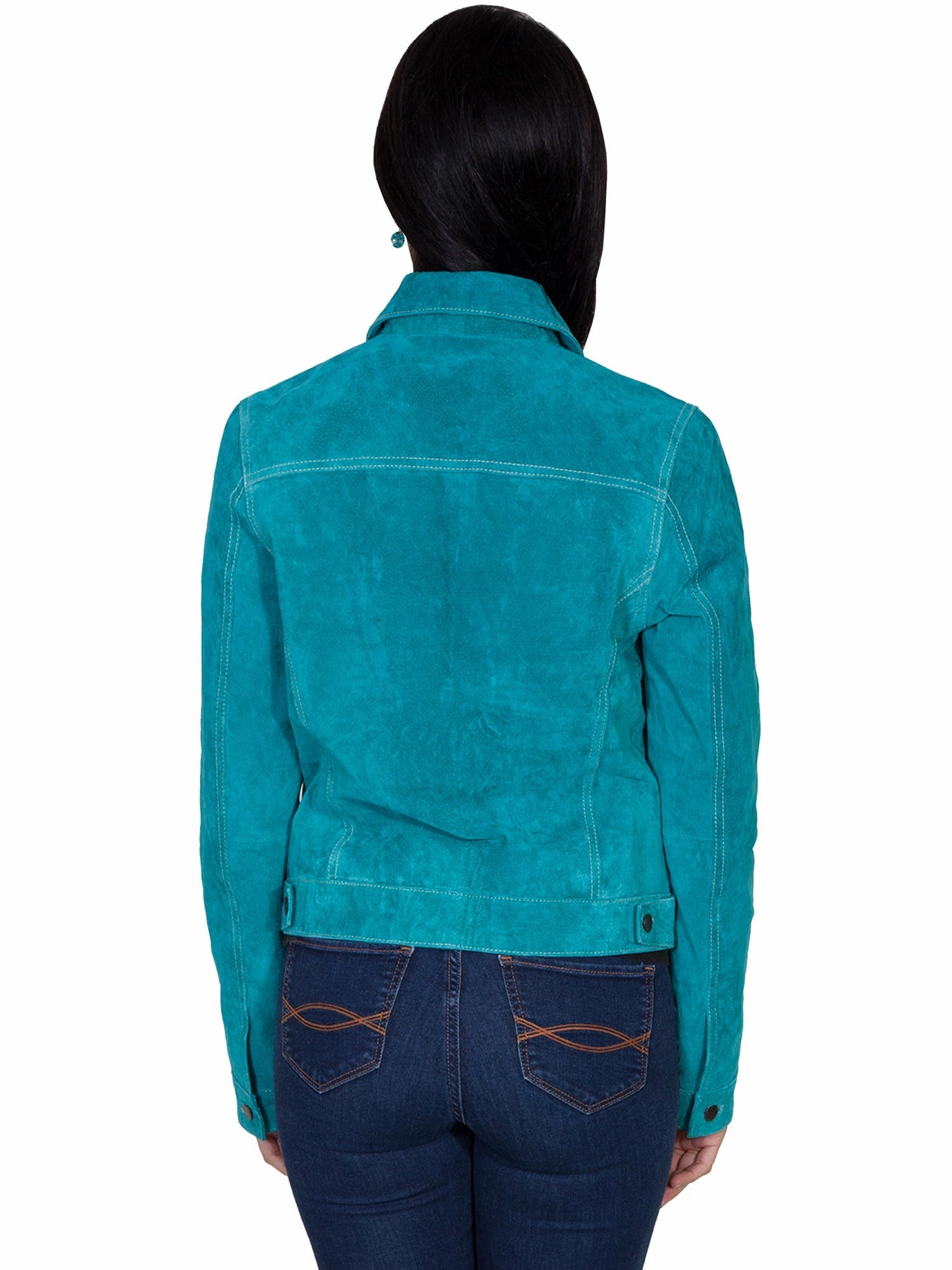 Scully Womens Turquoise Boar Suede Jacket Water Resistant Design Fit For Travel
