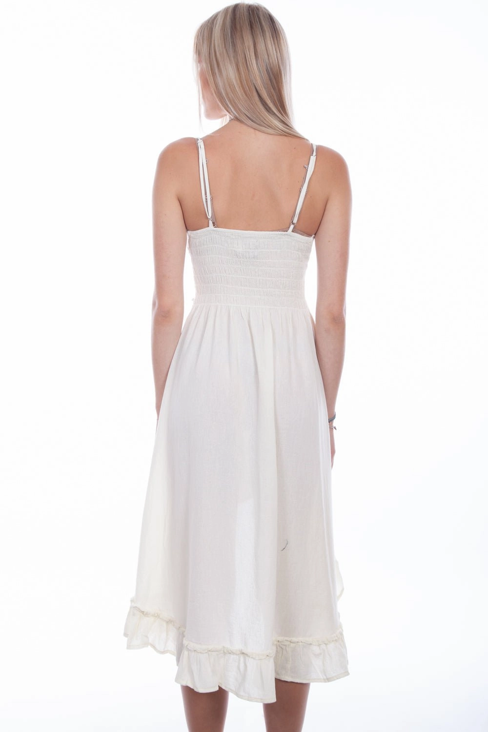 Scully Womens Vanilla 100% Cotton Hi/Lo Empire S/L Dress Perfect Layer