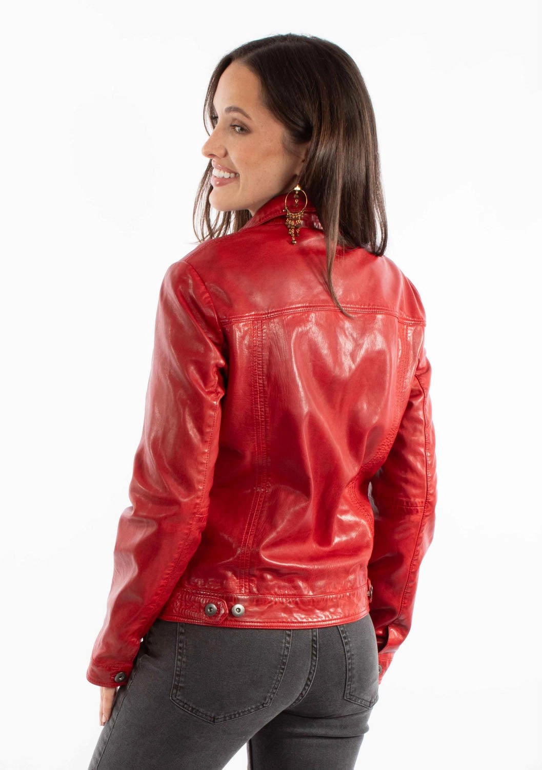 Ultra Soft Brushed Interior Soft Lining Scully Womens Washed Crinkle Vintage Red Leather Leather Jacket