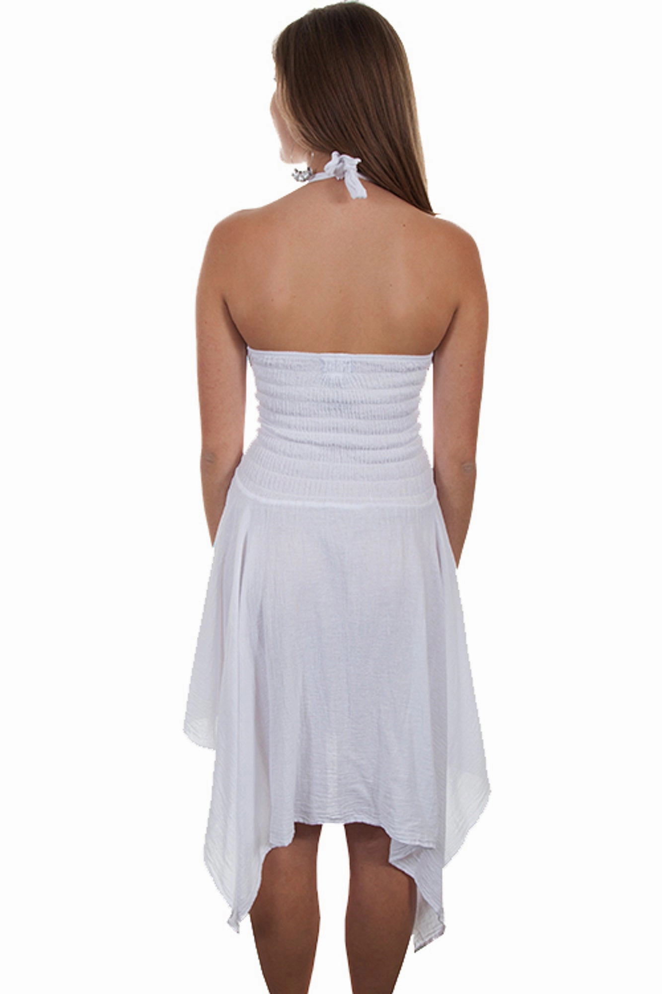 and Effortless fit dress. Scully Womens White 100% Cotton Crochet Halter S/L Dress
