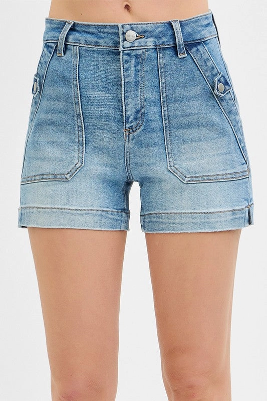 Henry High Rise Patched Pocket Shorts S-XL Crisp Edge