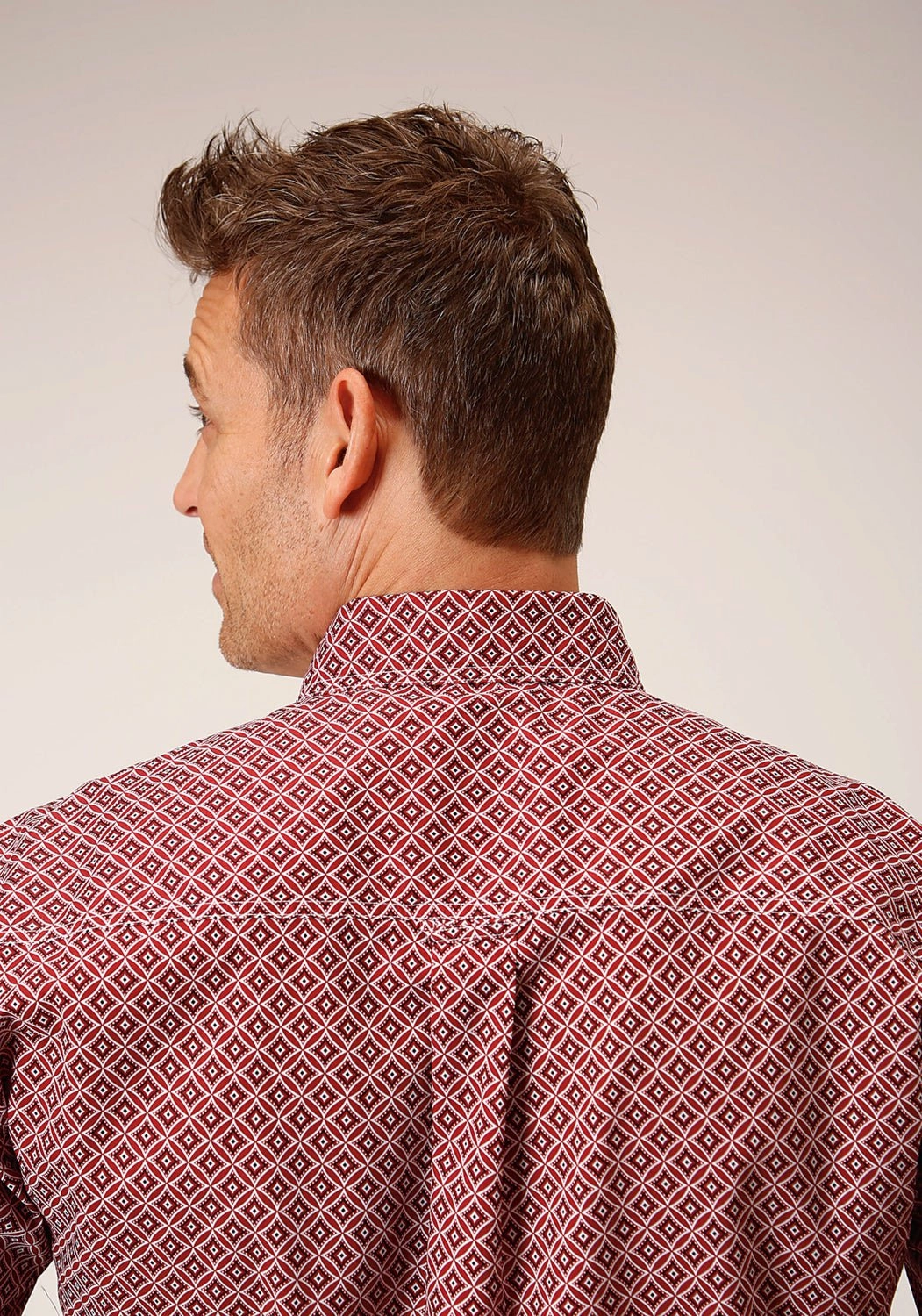 Roper Mens Diamond Foulard Red 100% Cotton S/S Shirt Premium Quality handmade touch