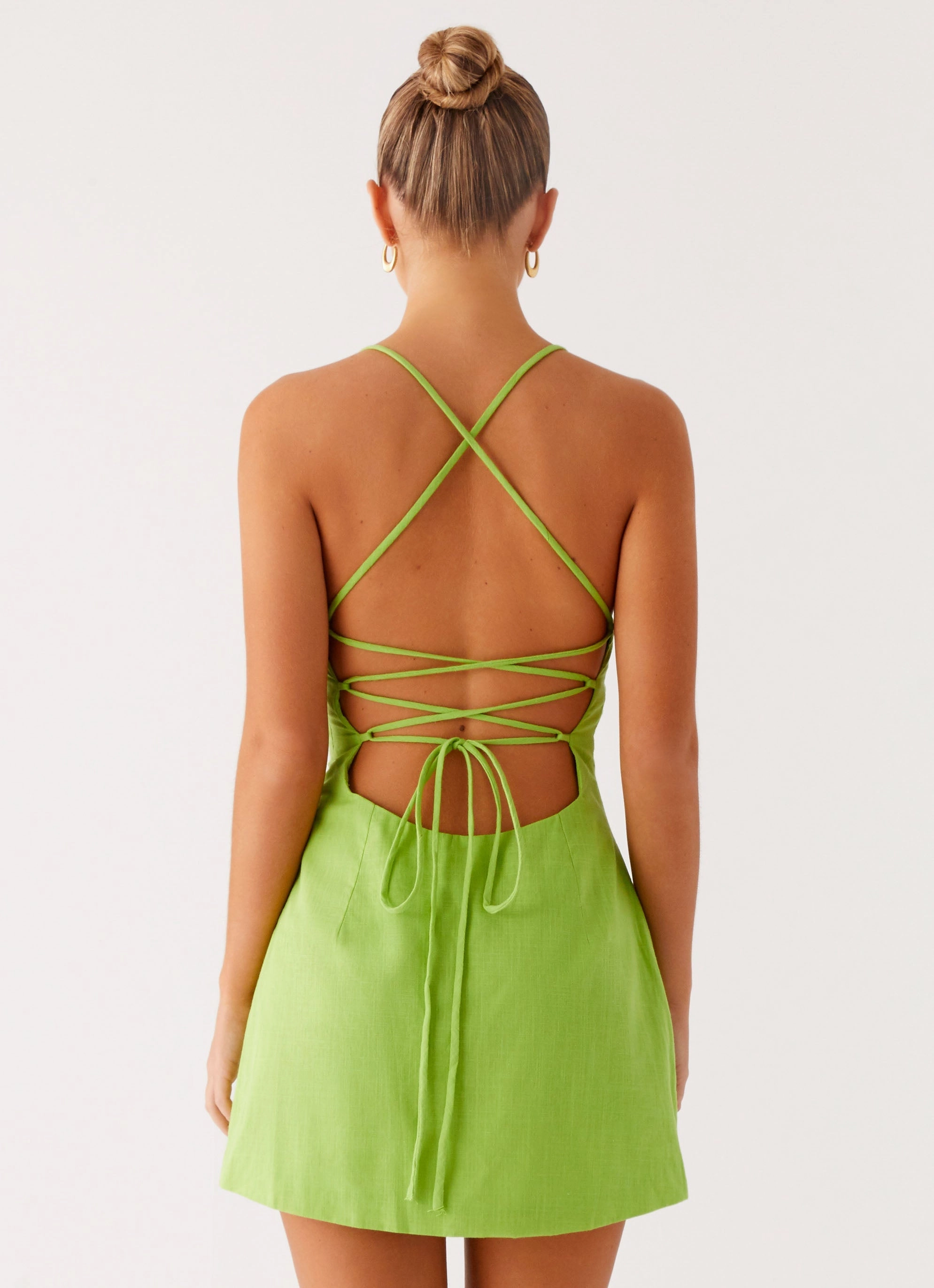 Daily Commute Soft Outerwear Seaside Escape Mini Dress - Lime