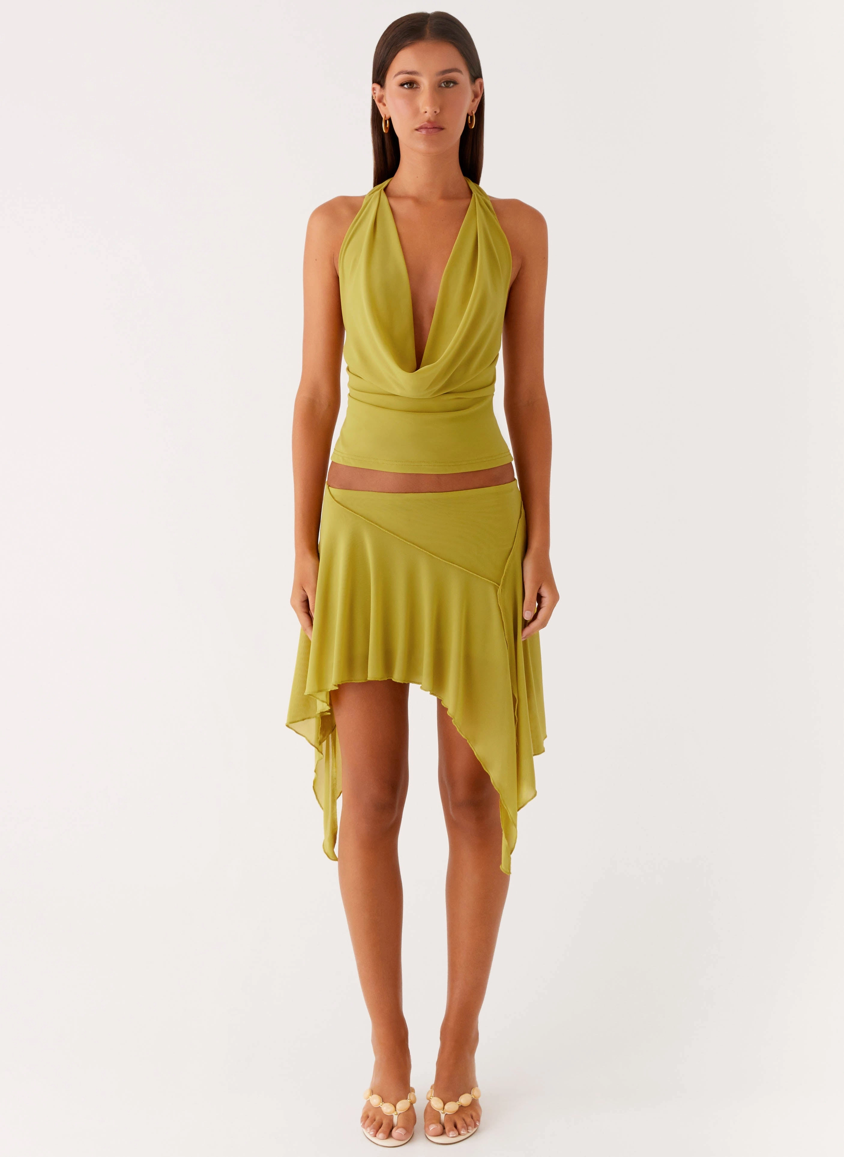 Fresh Vibe Lustra Mini Skirt - Lime