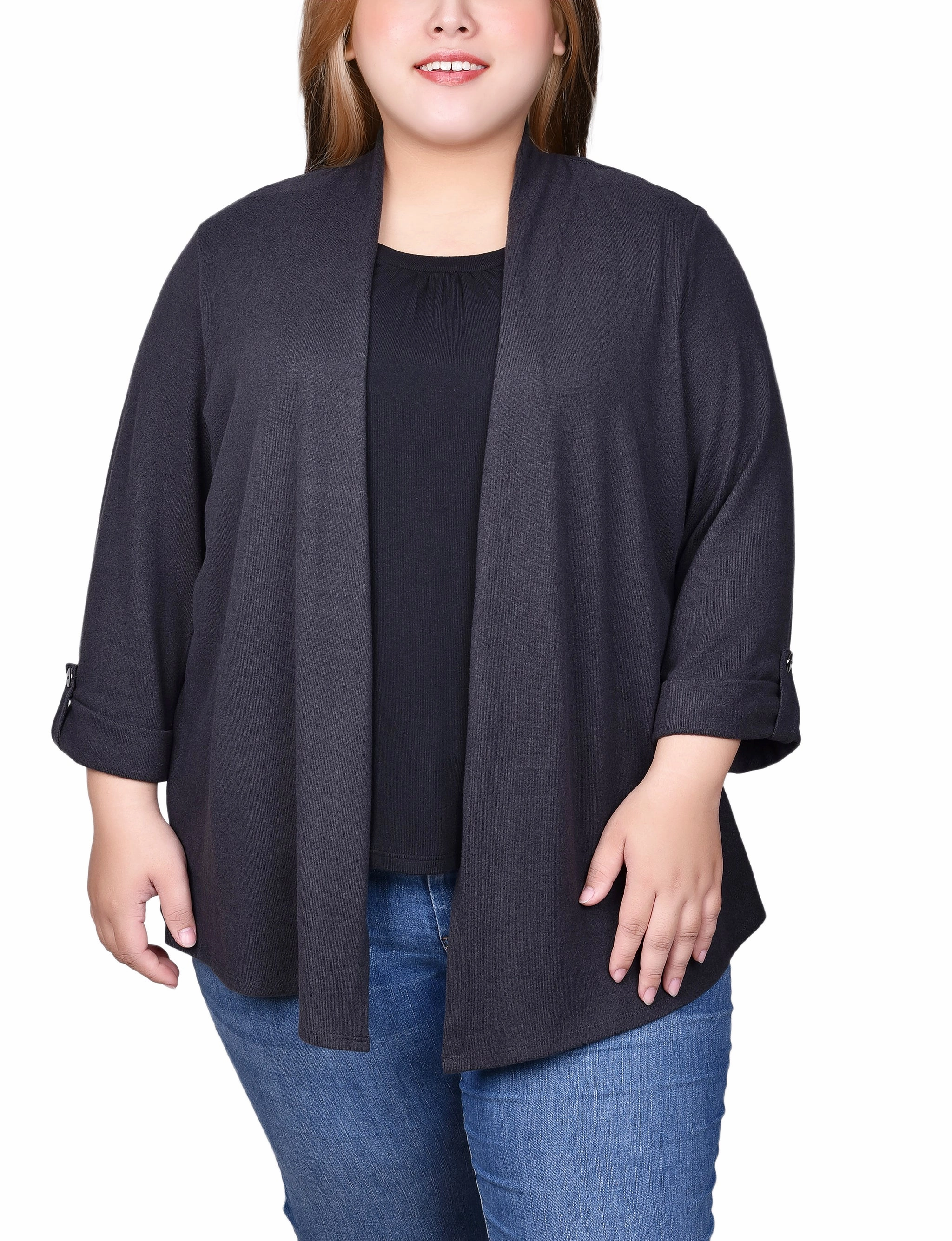 Airflow Mesh Insert DoubleLayered Neckline Plus Size