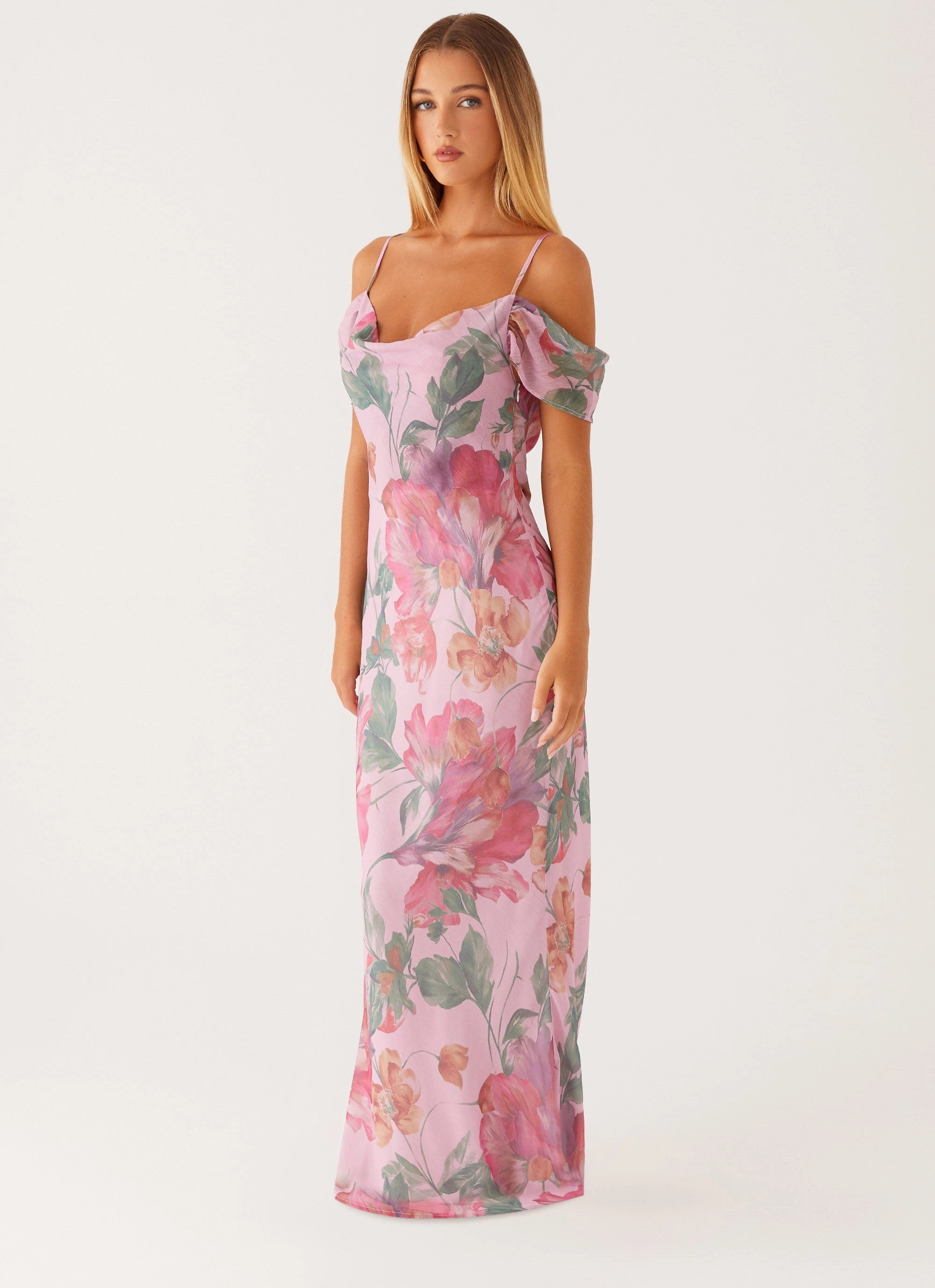Smart Coat Seline Maxi Dress - Pink Floral