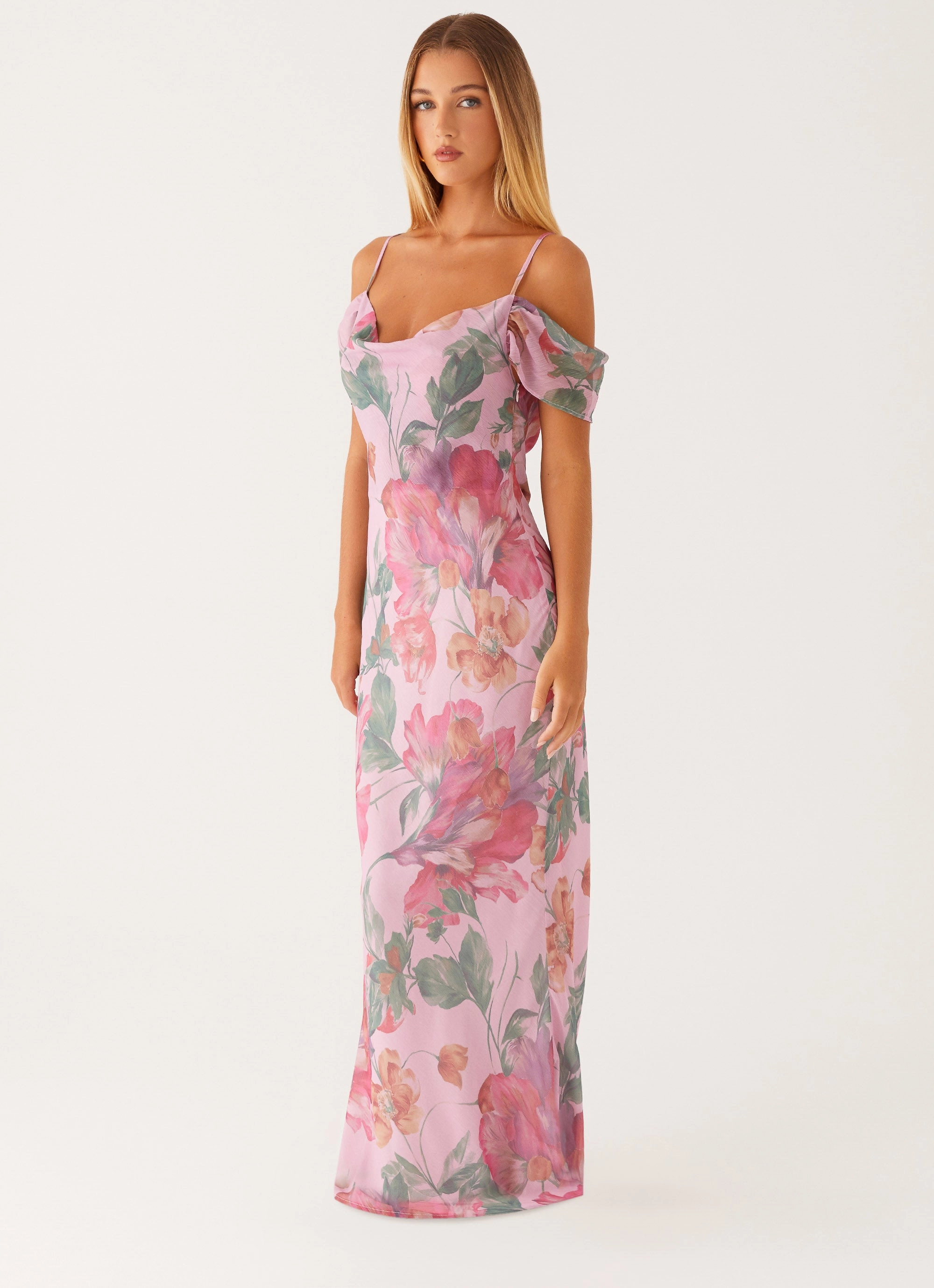 Stylish Feel Seline Maxi Dress - Pink Floral
