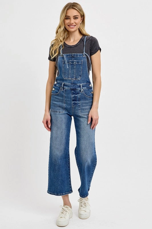 Evening Stroll Comfy SHANNON CROP STRAIGHT OVERALLS S-XL