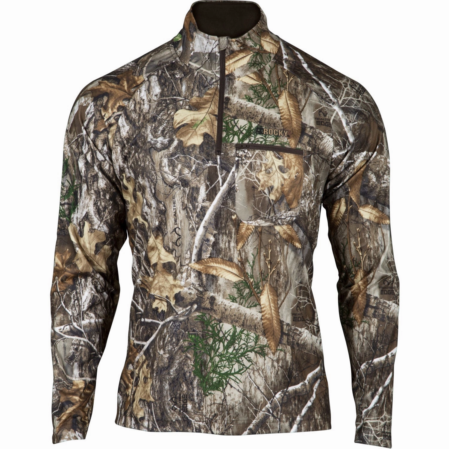Polished Casual Bonded seams Rocky Mens Silenthunter 1/4 Zip Realtree Edge Polyester Softshell Jacket