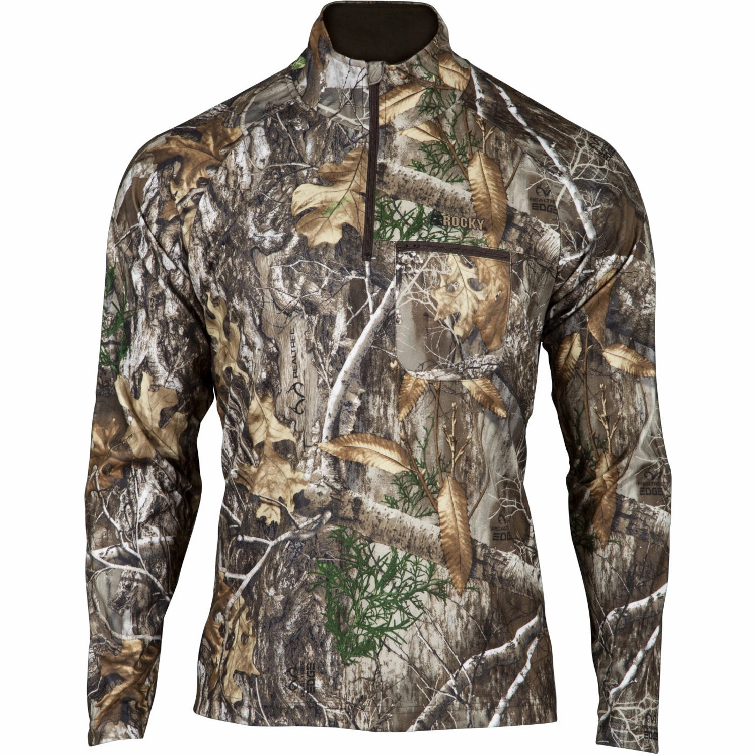 Rocky Mens Silenthunter 1/4 Zip Realtree Edge Polyester Softshell Jacket Eco Friendly Dyed Fabric