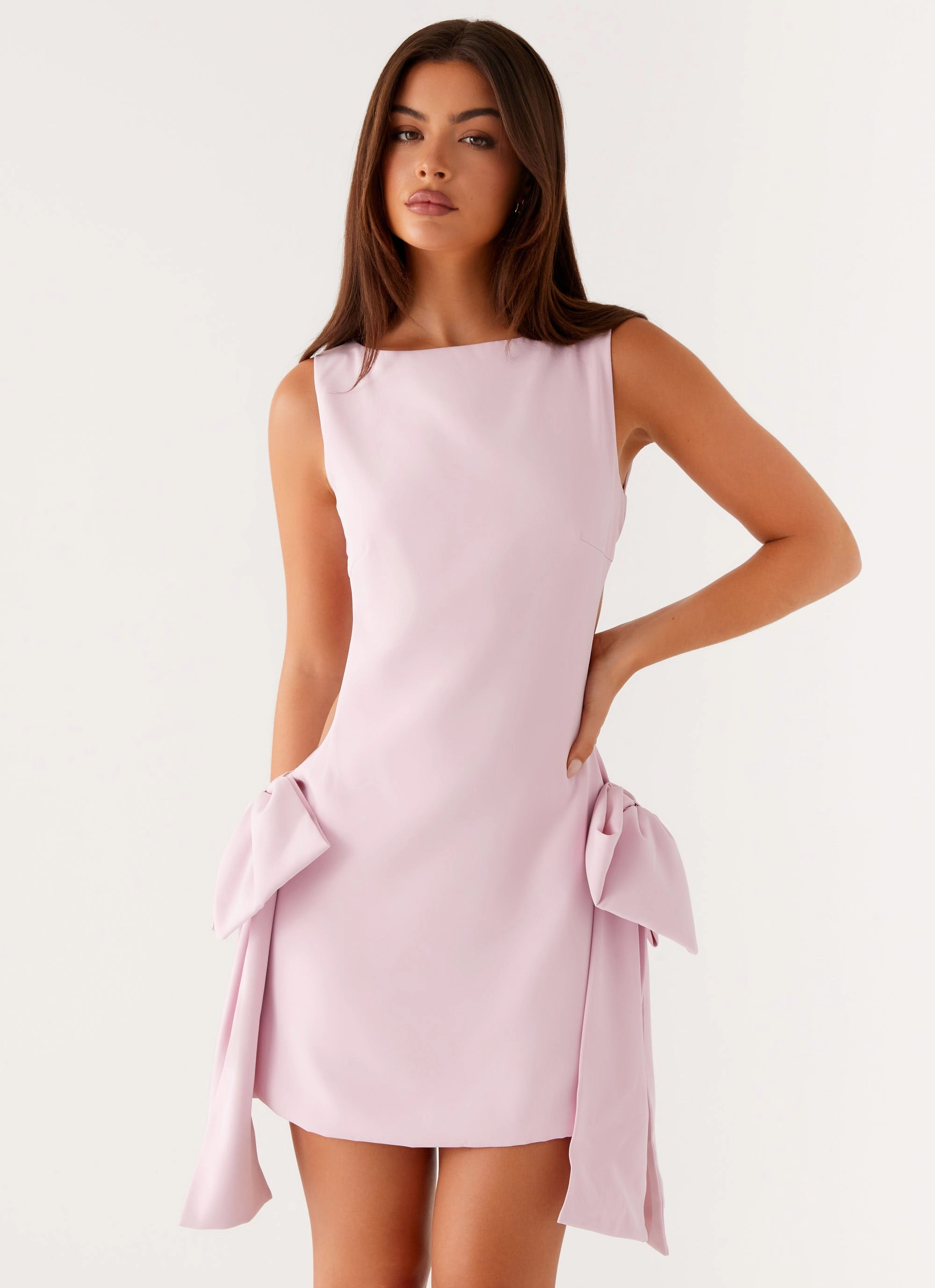 Work Coat Rhodes Bow Mini Dress - Pink