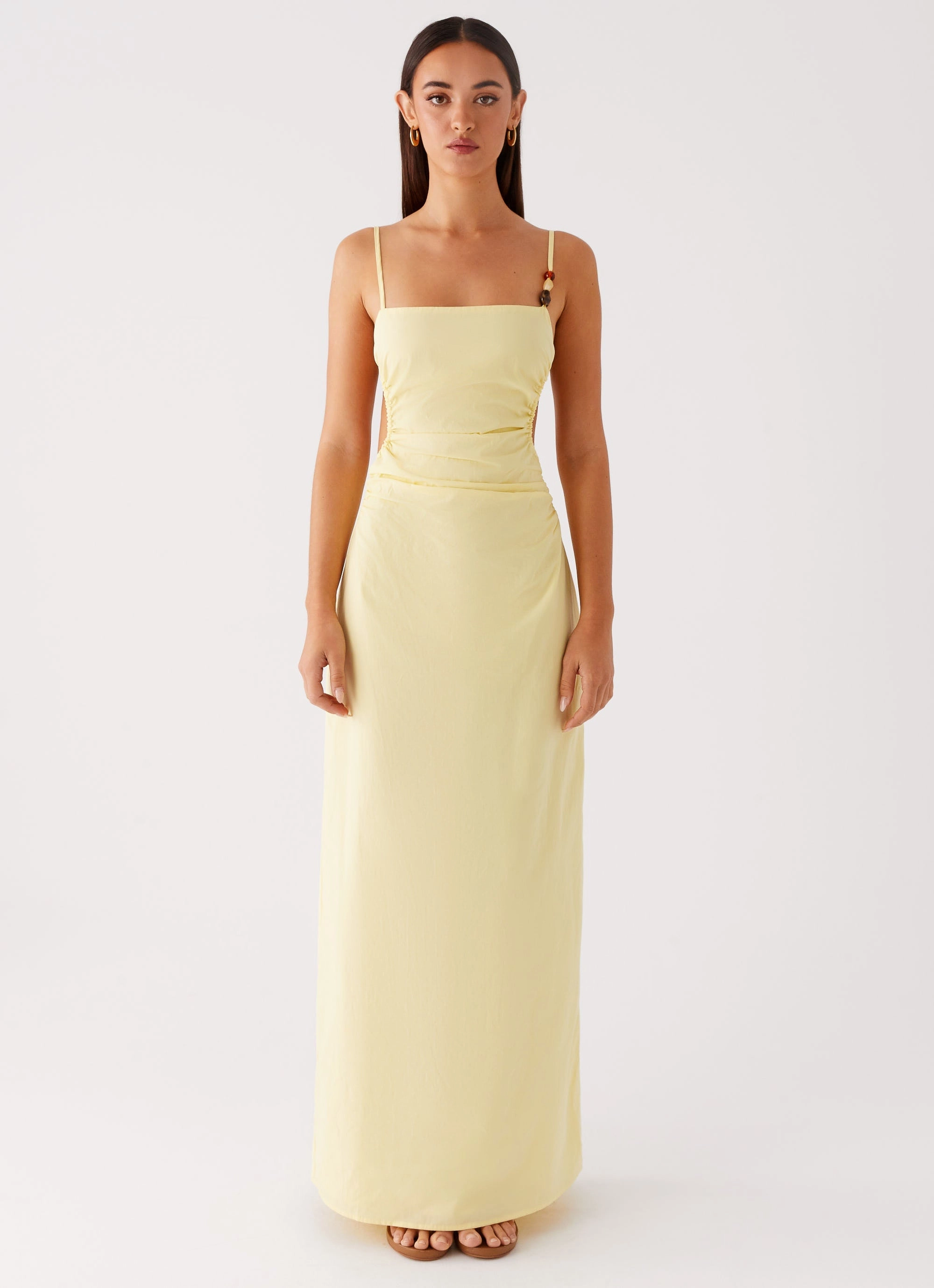 Solid Color Selah Maxi Dress - Yellow
