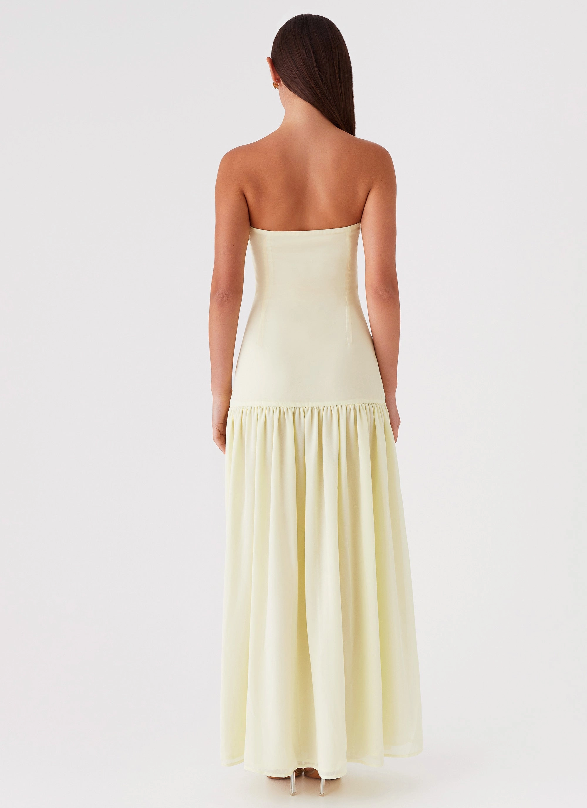 Eden Strapless Maxi Dress - Yellow Snow Ready Jacket