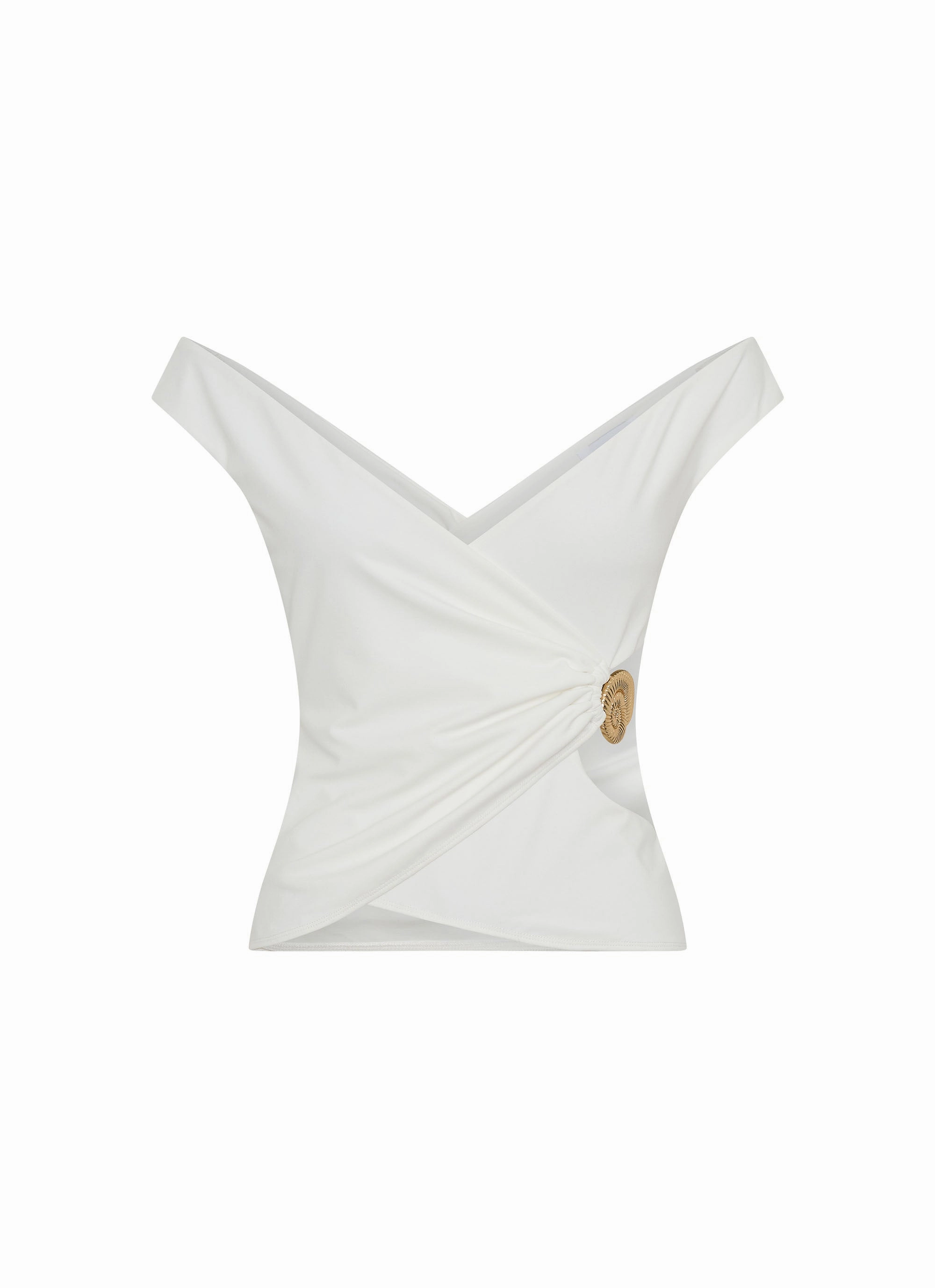 Shoreline Off Shoulder Top - White MeshPanelIntegration