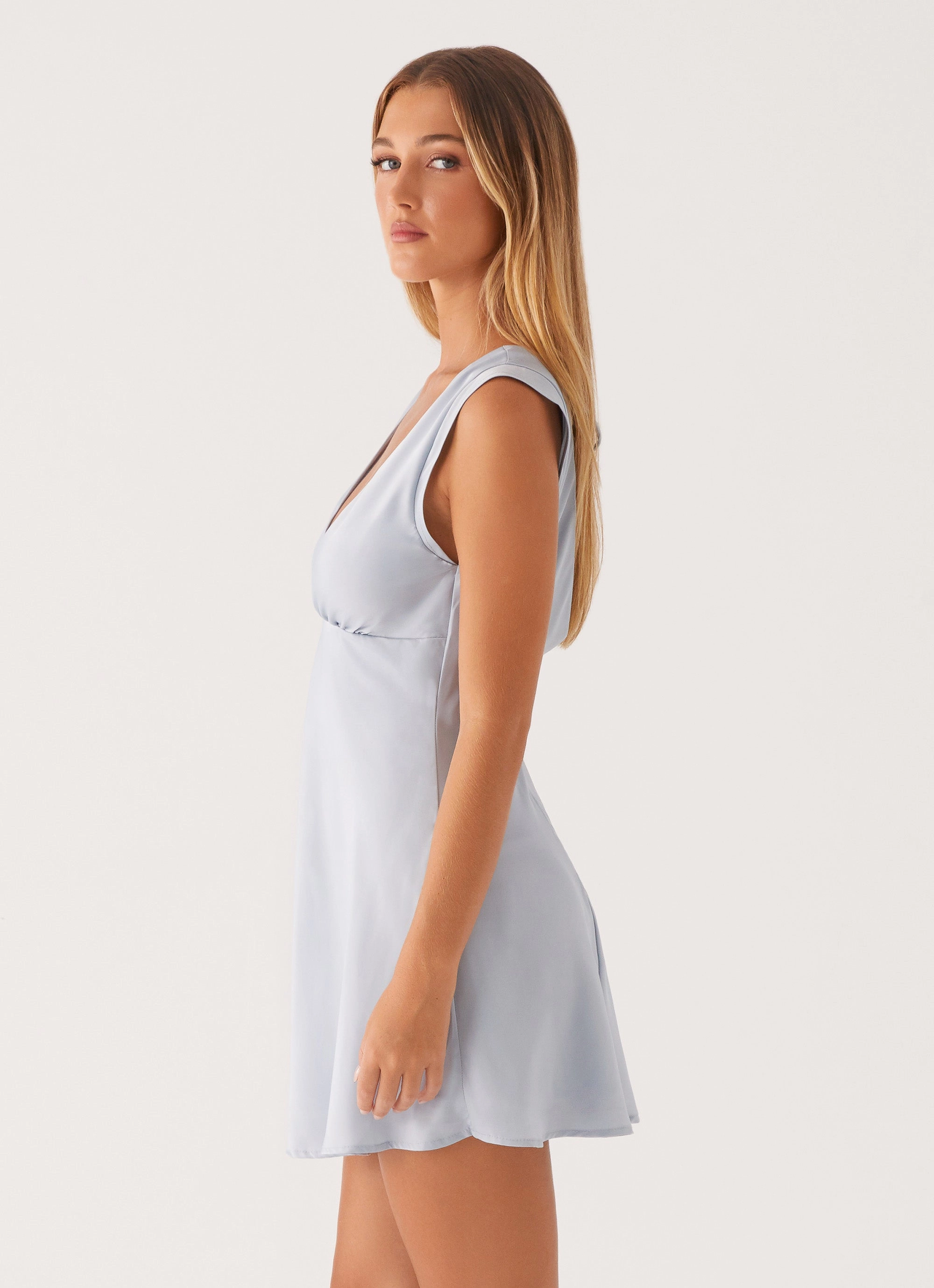 Peace Glow Insulating-Lining Layton Mini Dress - Blue