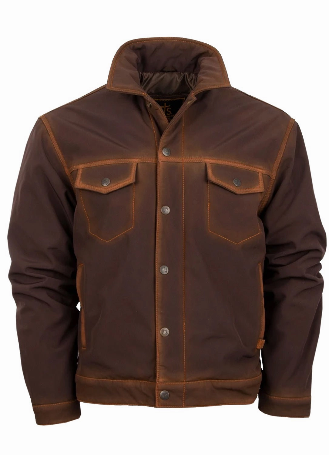 STS Ranchwear Womens Brumby Brown Polyester Softshell Jacket Reinforced Hems Auxiliary Attachment Points