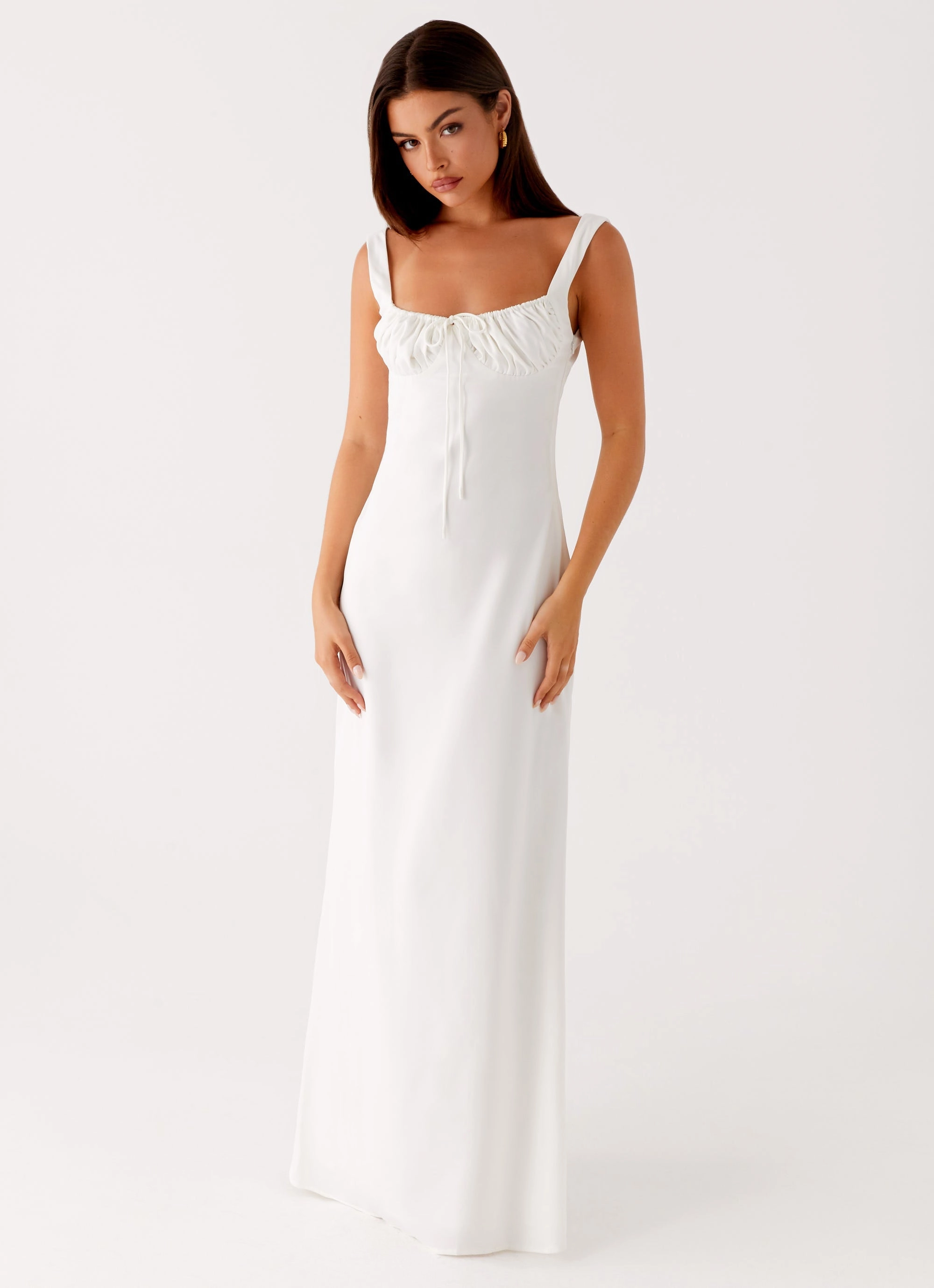 Shyla Maxi Dress - Ivory Sleek Jacket