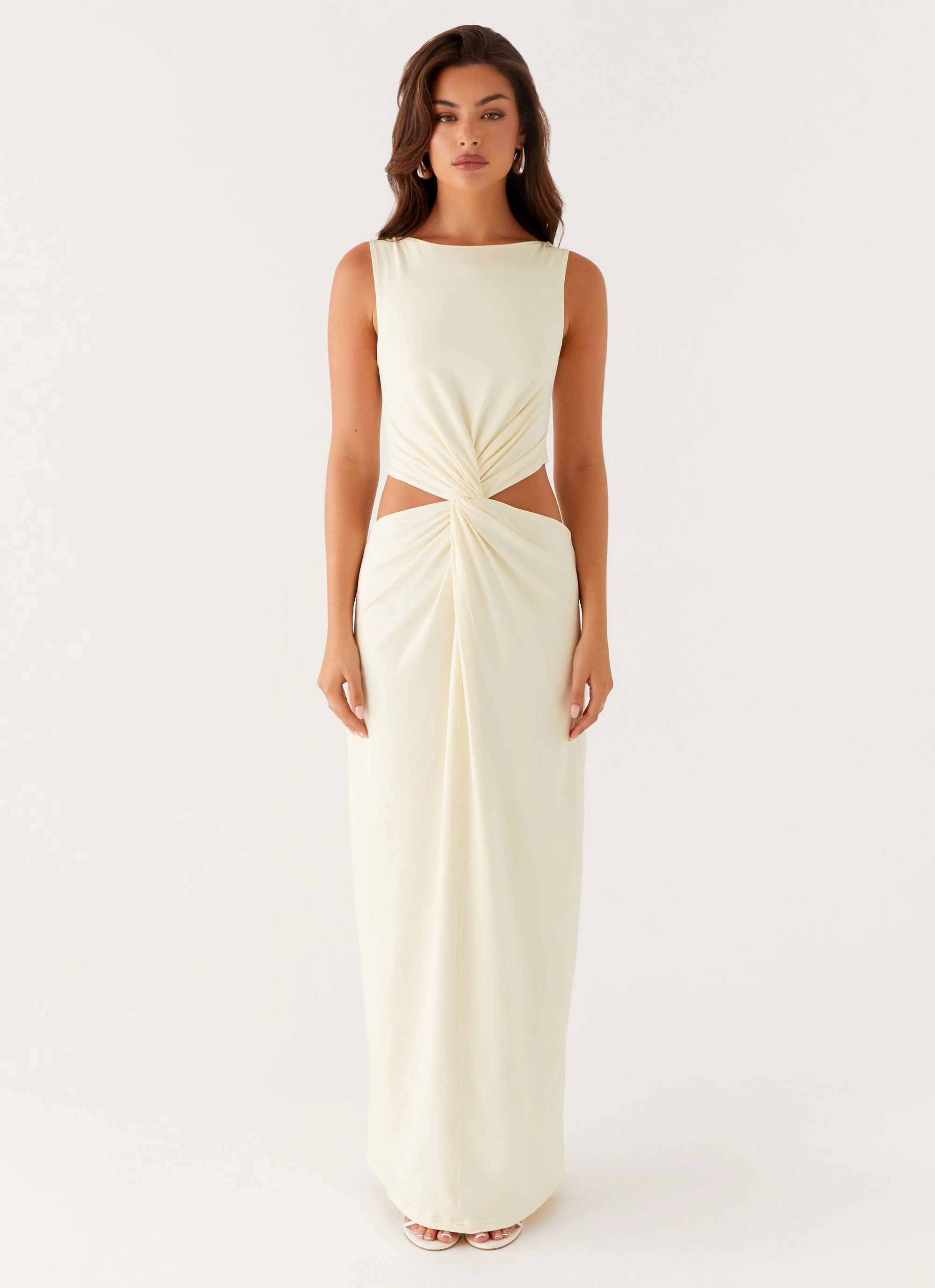 Lilabelle Twist Maxi Dress - Yellow Care-Instructions-Included Balloon-Sleeve