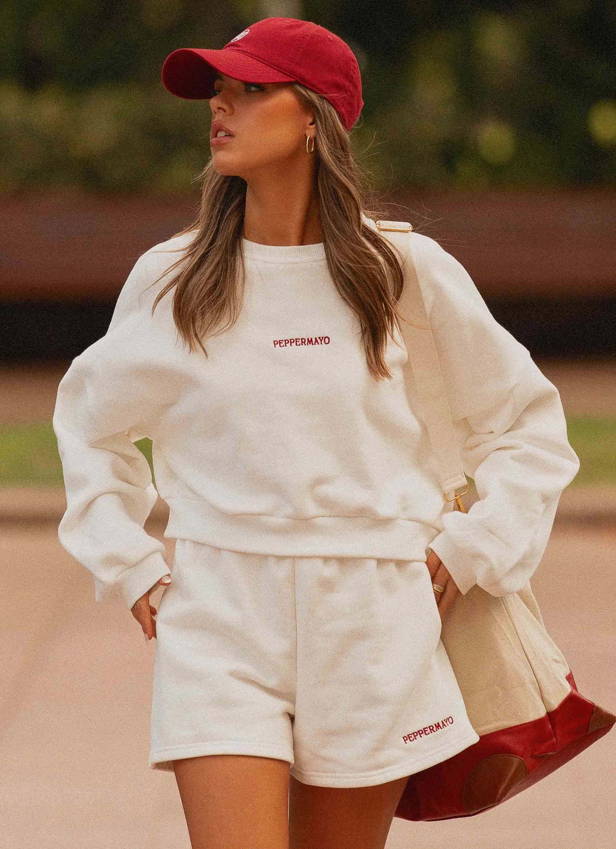 Signature Cropped Sweatshirt - Ivory AntiStatic Yarn QuickDry Weave