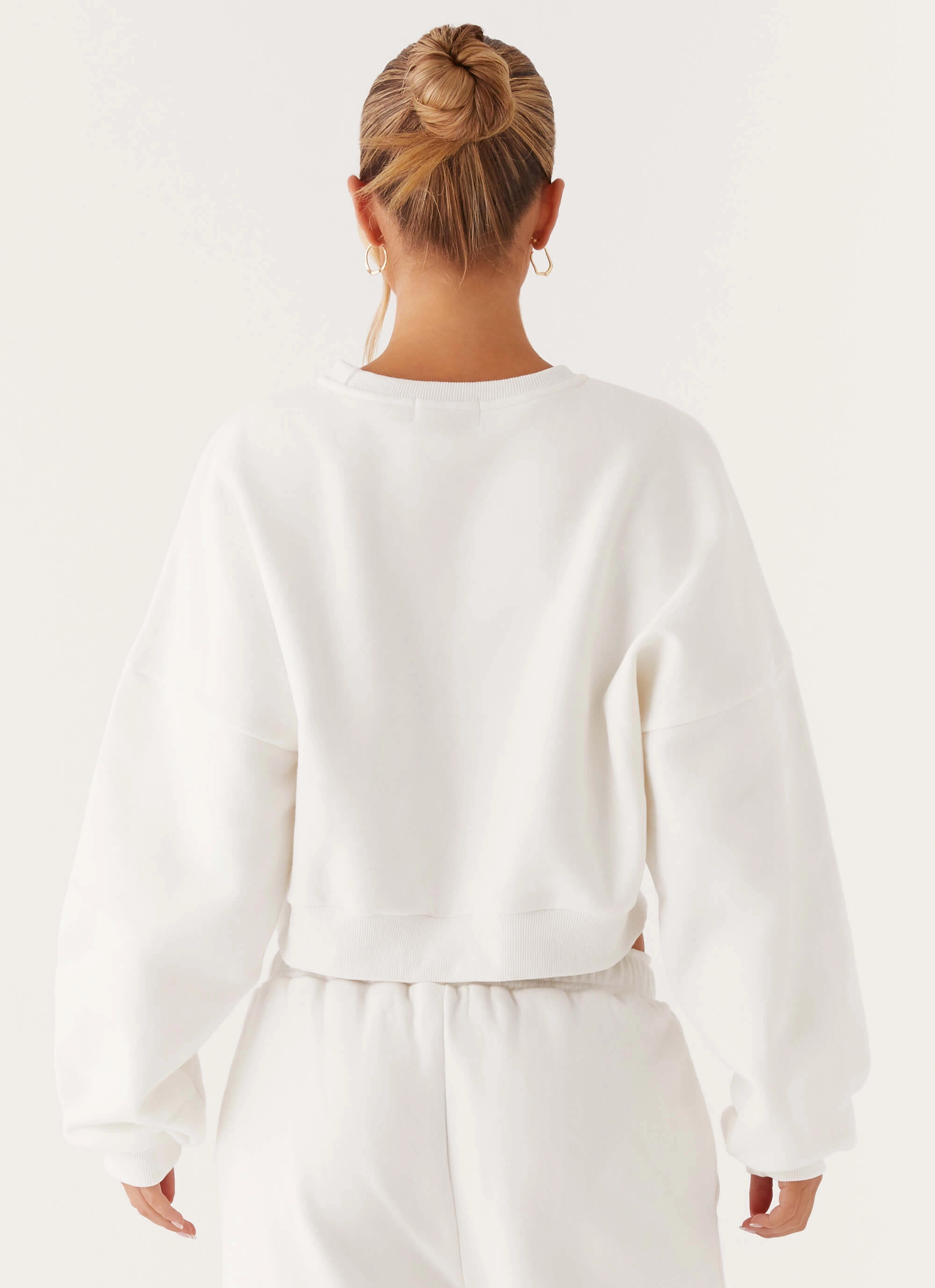 Signature Cropped Sweatshirt - Ivory Knitted Look