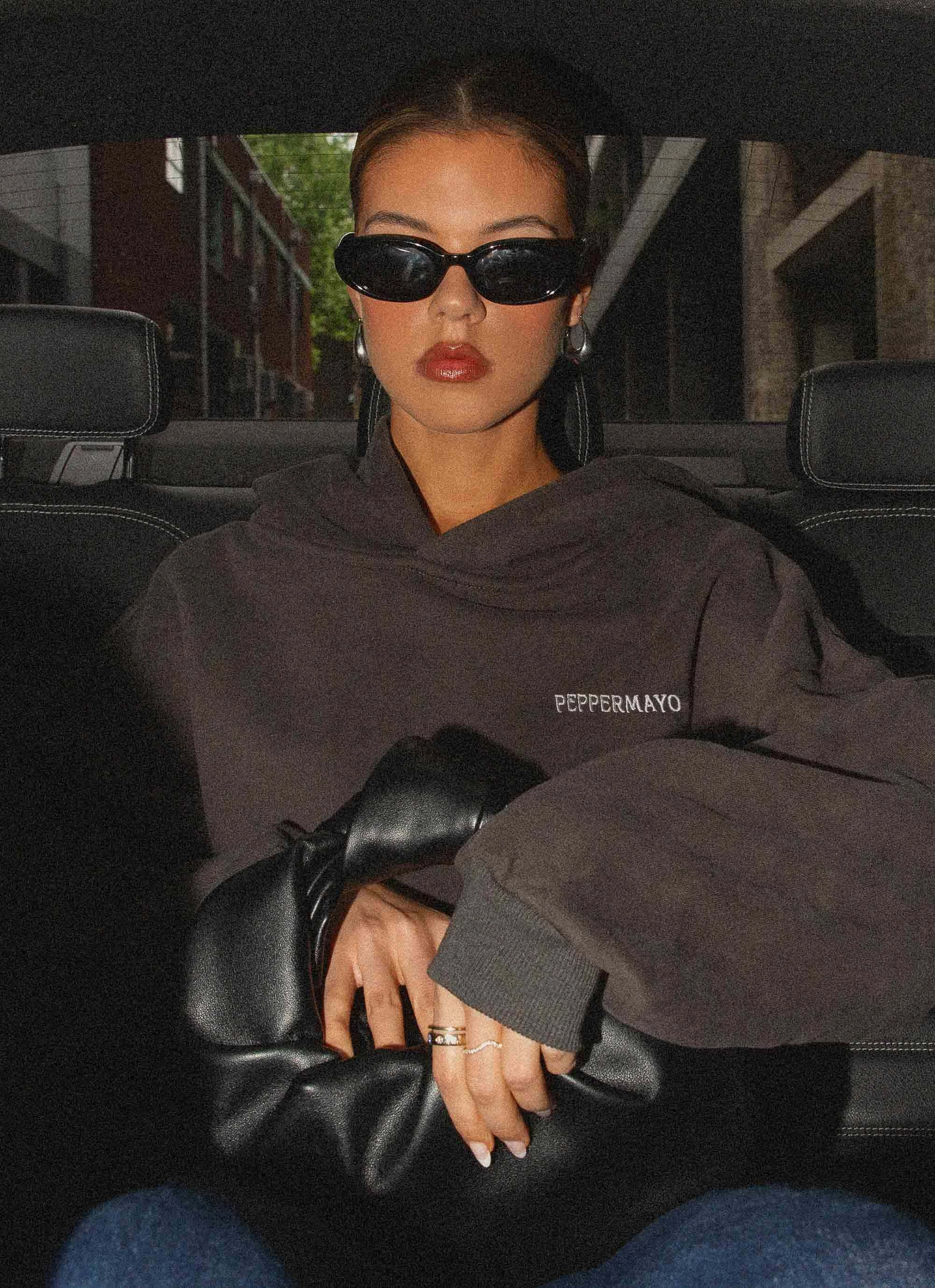 Office Casual Look Signature Oversized Hoodie - Charcoal