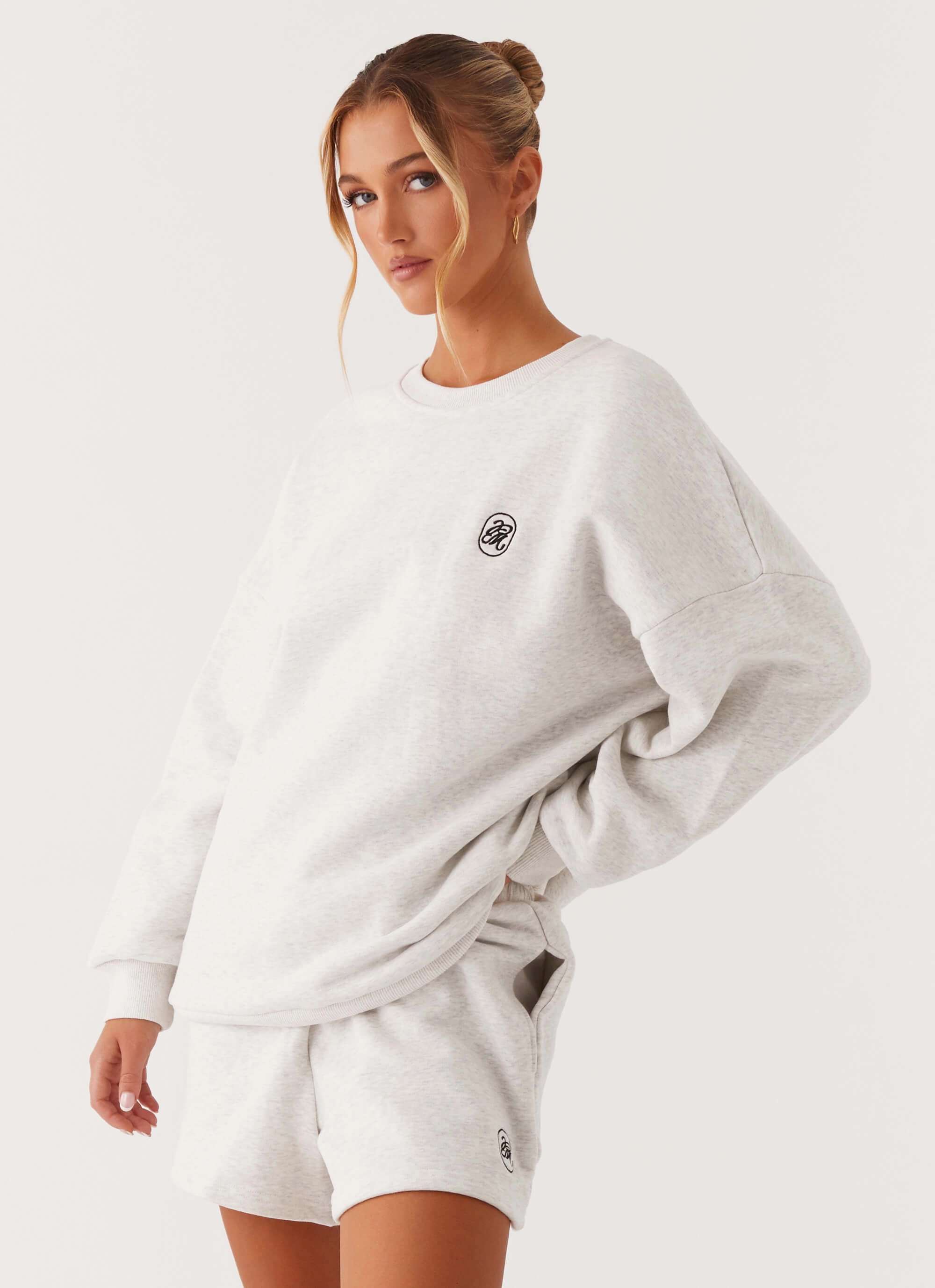 Signature Oversized Sweatshirt - Grey Breathable mesh panel Essential Warmth