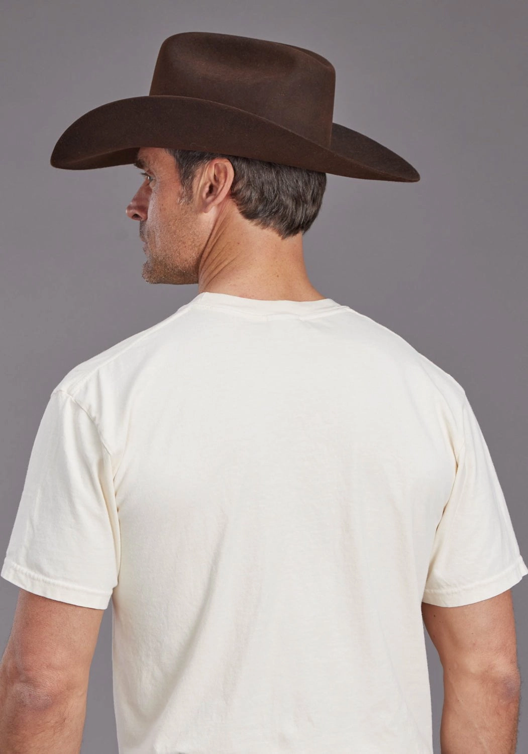 Hypoallergenic fabric Stetson Mens Steer Head Heritage White 100% Cotton S/S T-Shirt