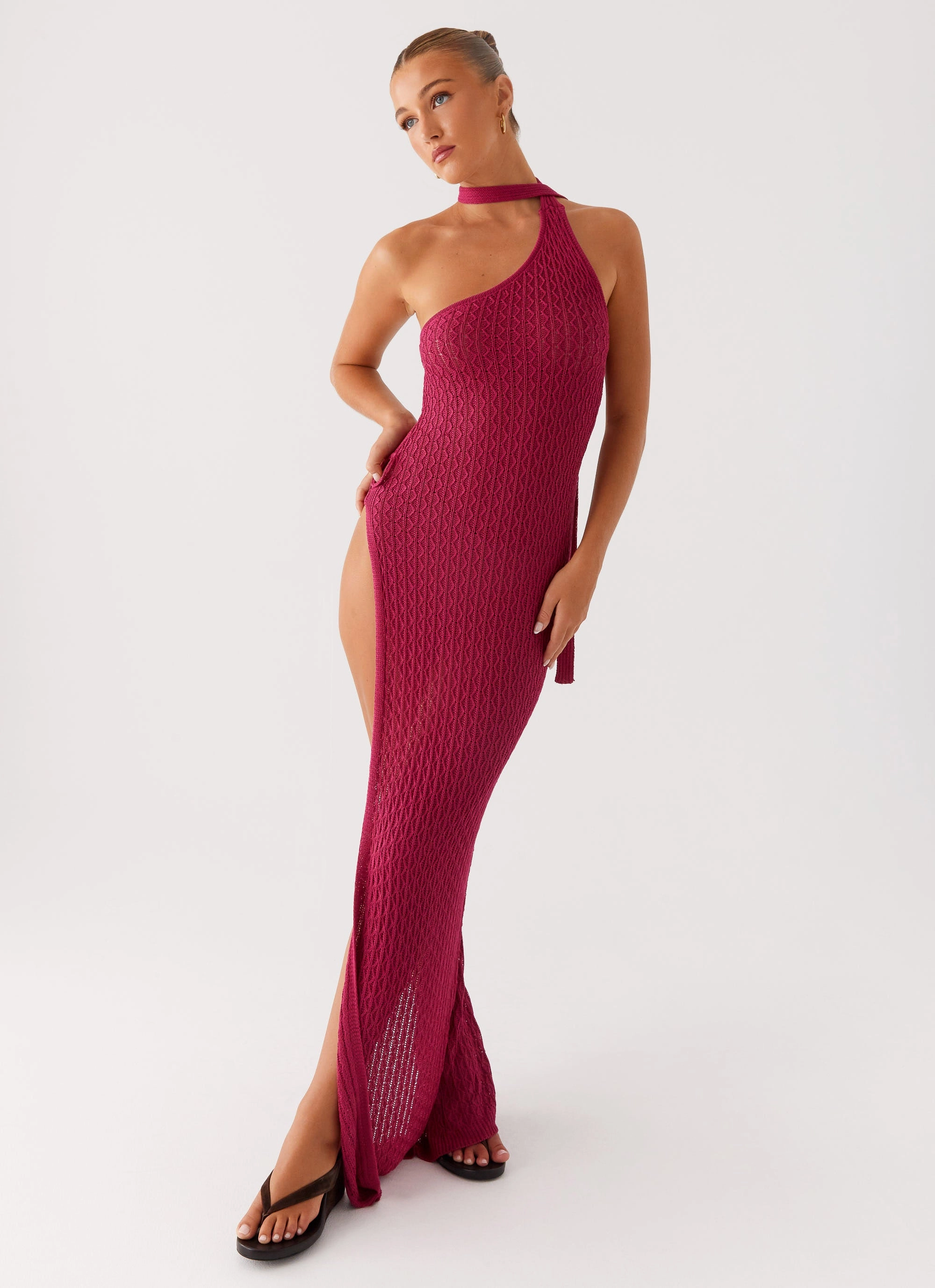 Basic Mood Carryn Knit Maxi Dress - Hot Pink