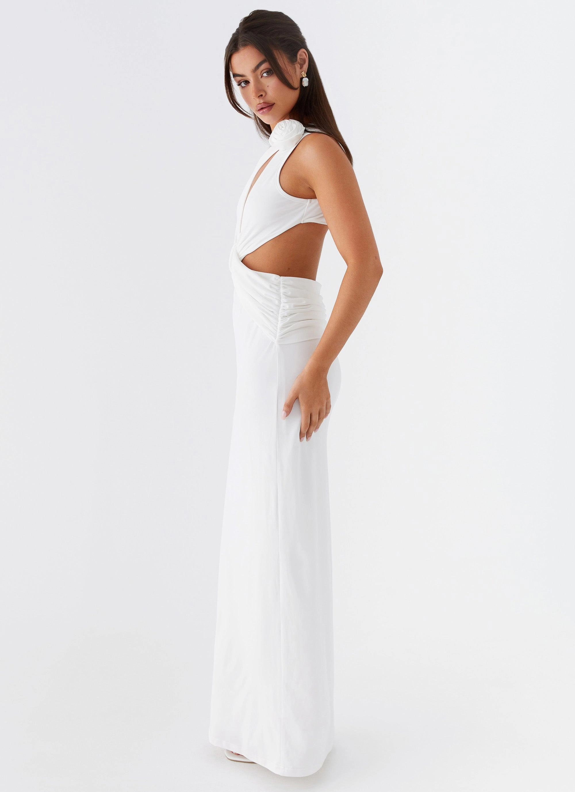 Lovesome Rosa Maxi Dress - White Flattering Comfort Wear Feminine Movement