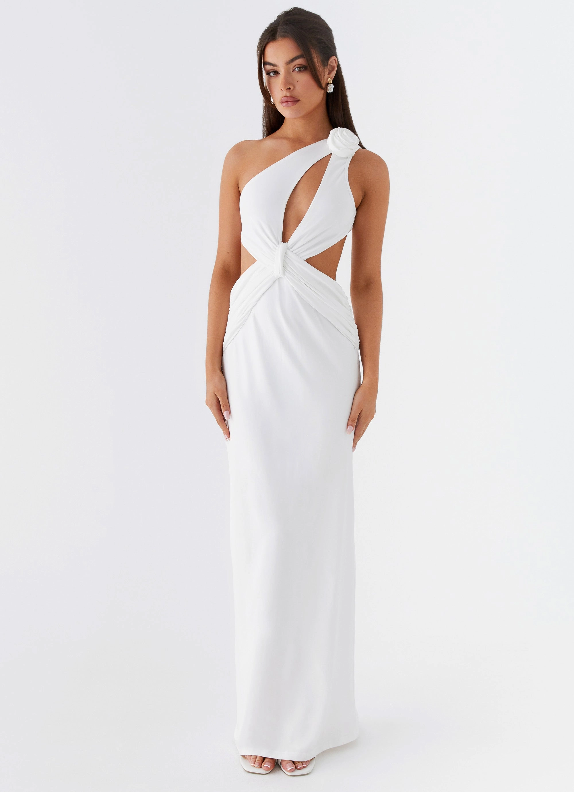 Lovesome Rosa Maxi Dress - White Lightweight-Lining Timeless Style