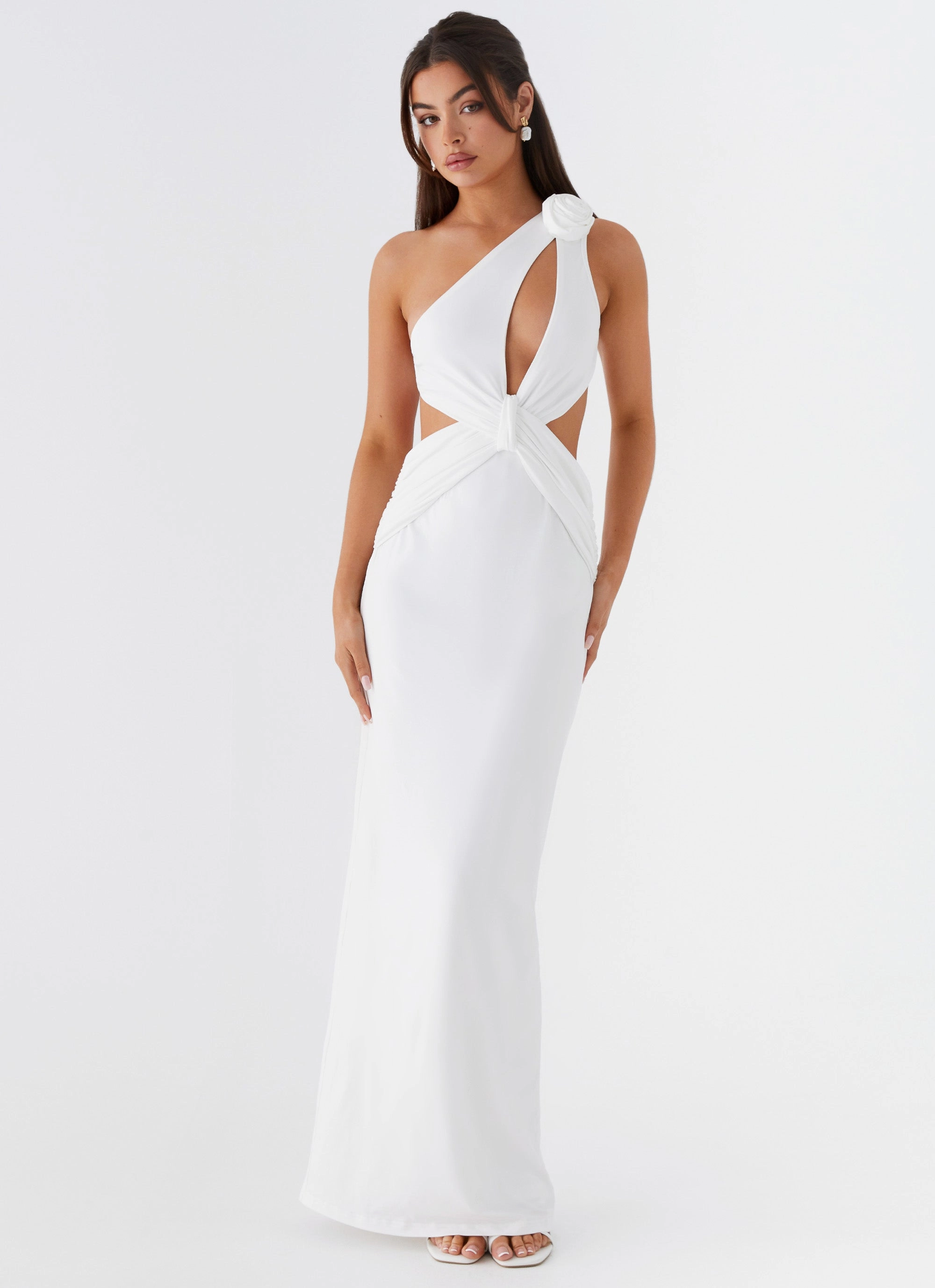 Lovesome Rosa Maxi Dress - White Versatile Outerwear Tailored Coat