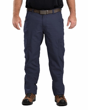 Relaxed Wearable Berne Apparel Mens Flame Resistant Ripstop Navy Cotton Blend Work Pants
