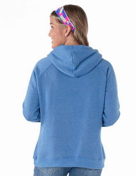 Cowgirl Tuff Womens Wild Spirit Royal Blue Poly/Rayon Hoodie Hypoallergenic Padding Eco Conscious Dye Process