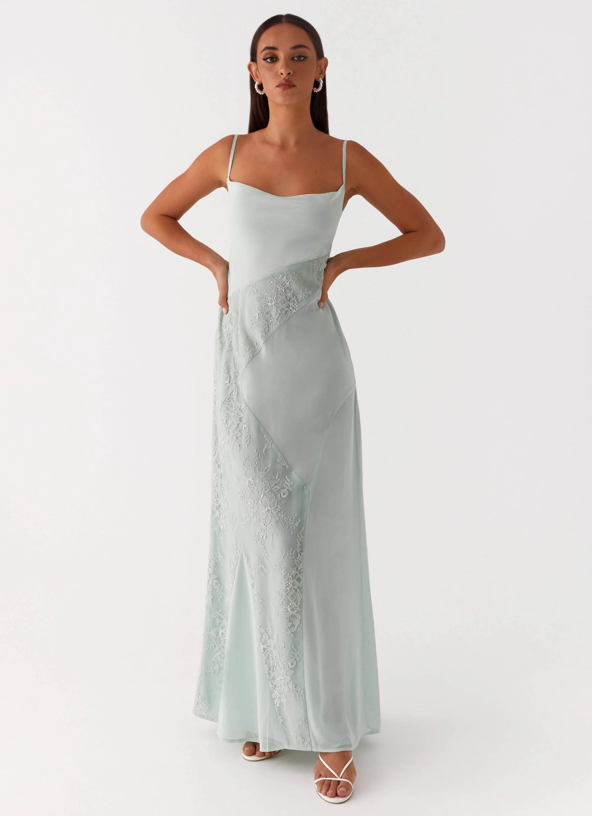 Seasonal Layering Date Nightwear Gabriana Maxi Dress - Sage