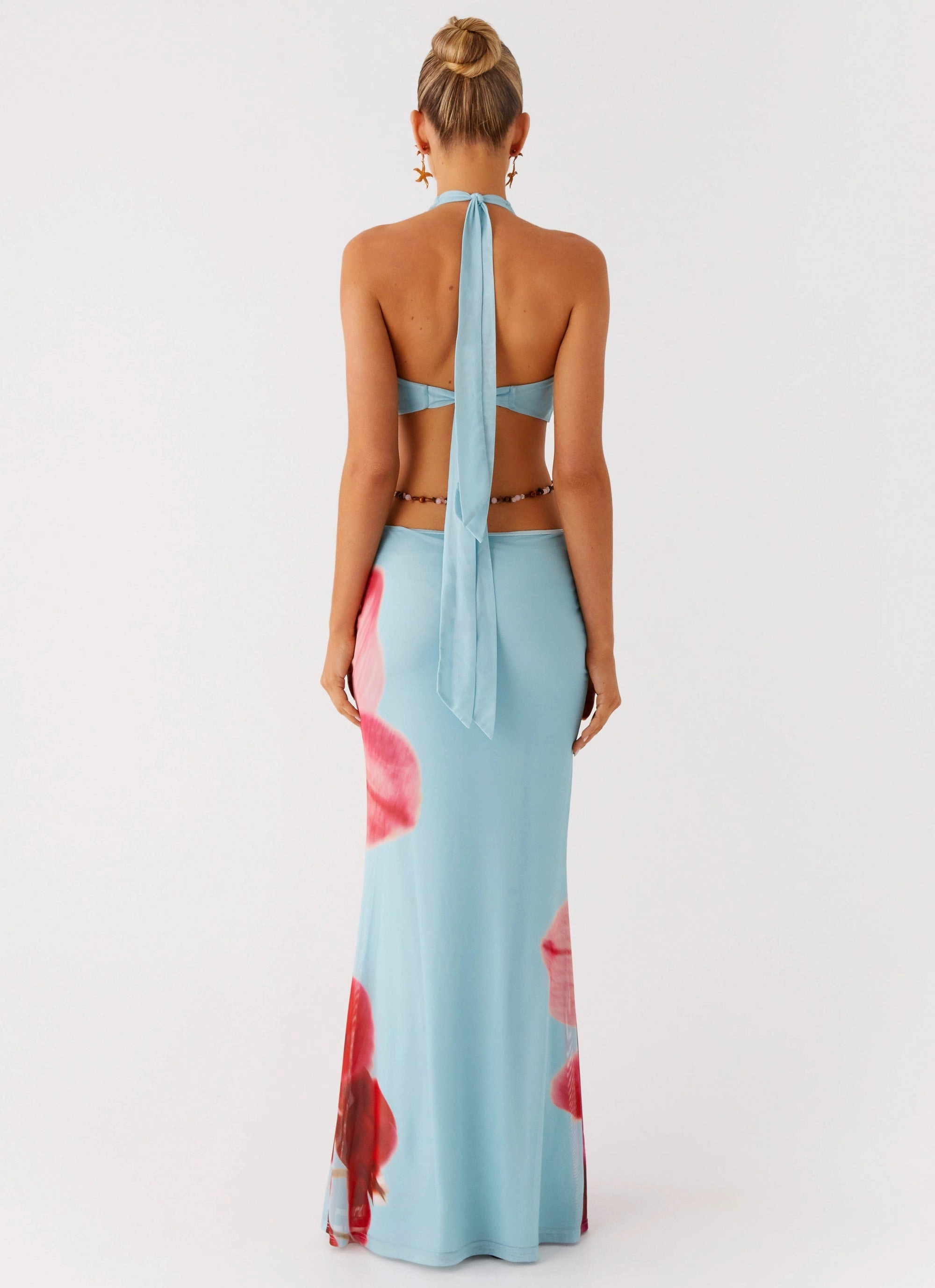 Trendy Outerwear Time To Dance Maxi Dress - Turquoise Bloom