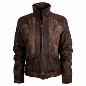 STS Ranchwear Womens The Vanity Cherry Chocolate Leather Jacket Mid Length Cut WindResistant Coating