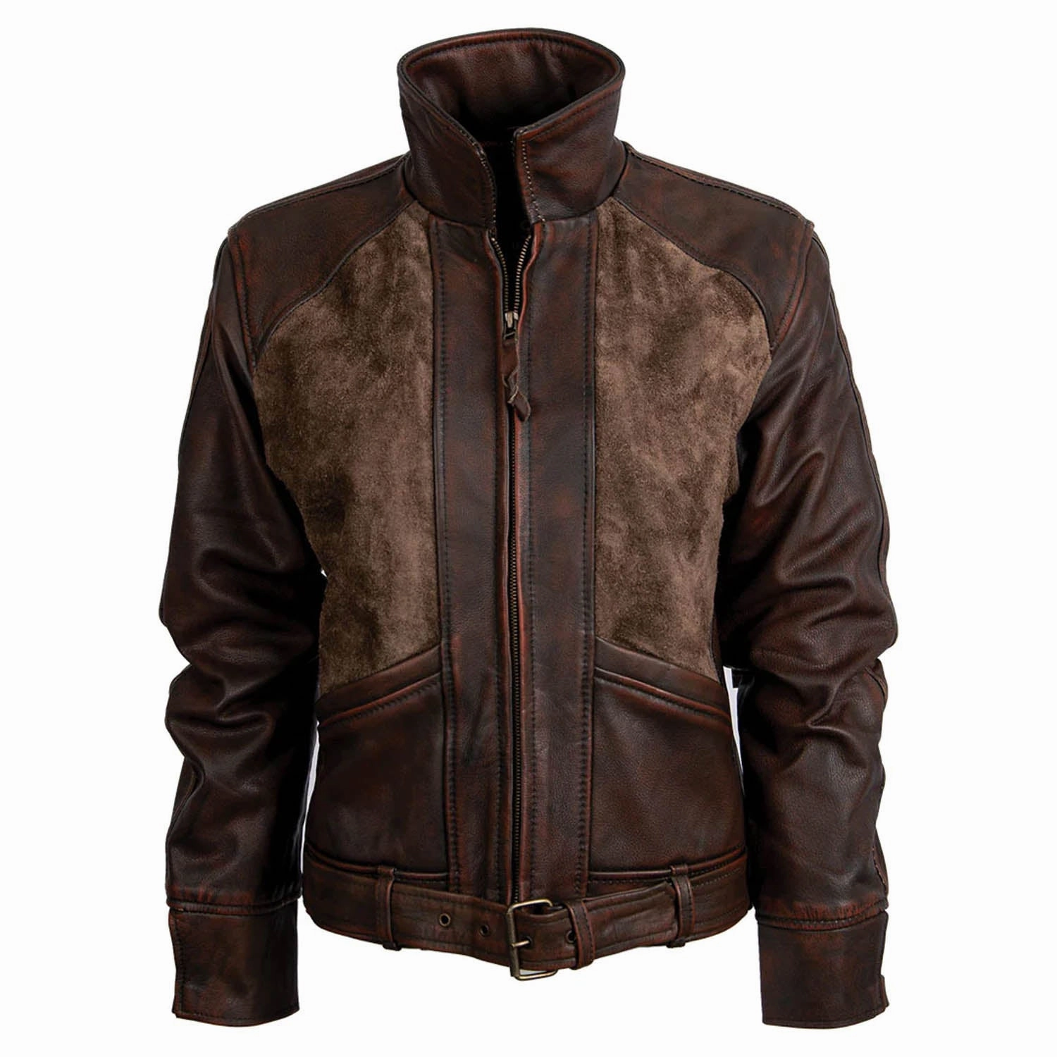 STS Ranchwear Womens The Vanity Cherry Chocolate Leather Jacket Mid Length Cut WindResistant Coating
