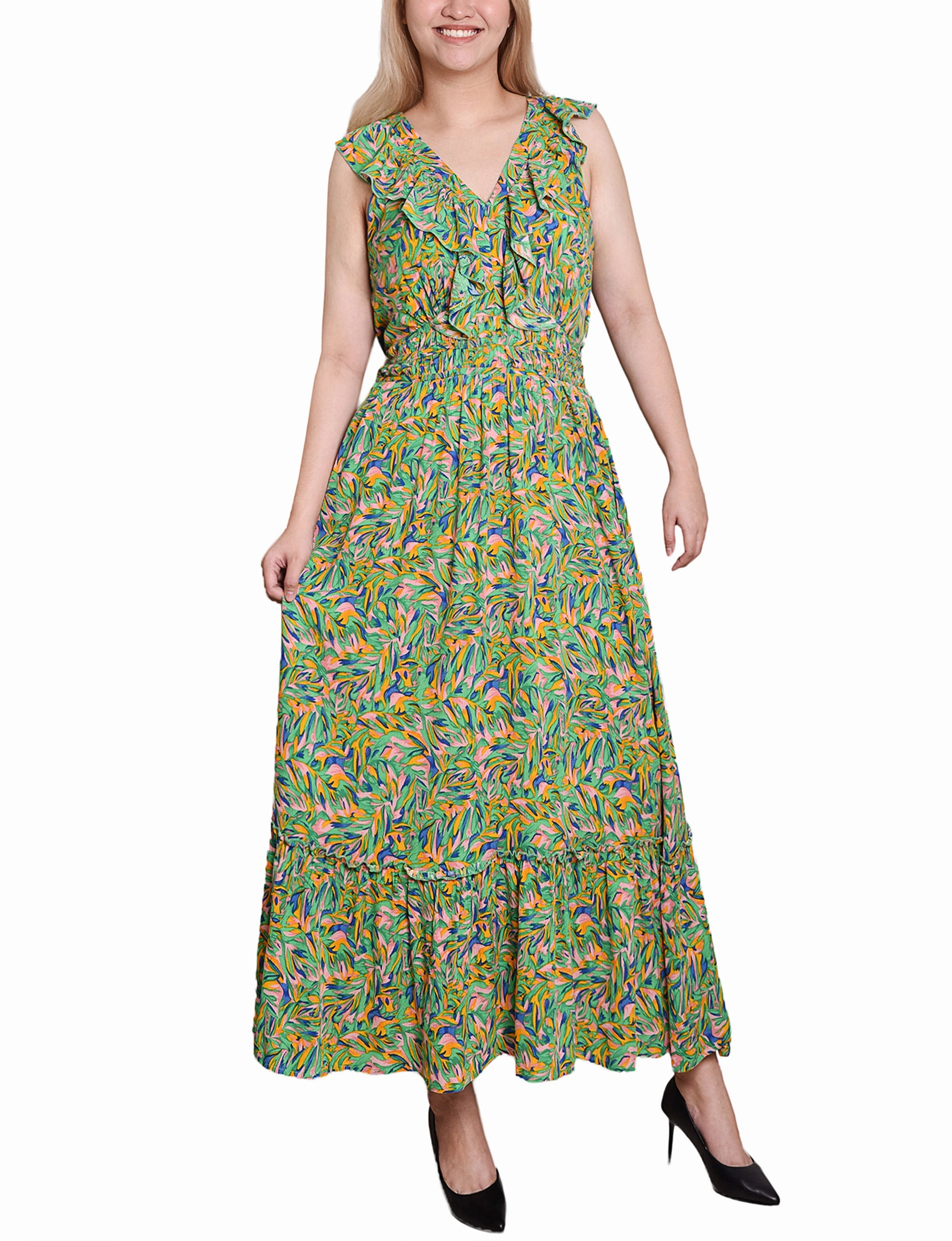 Sleeveless Ruffled Rayon Dress Vibe Style