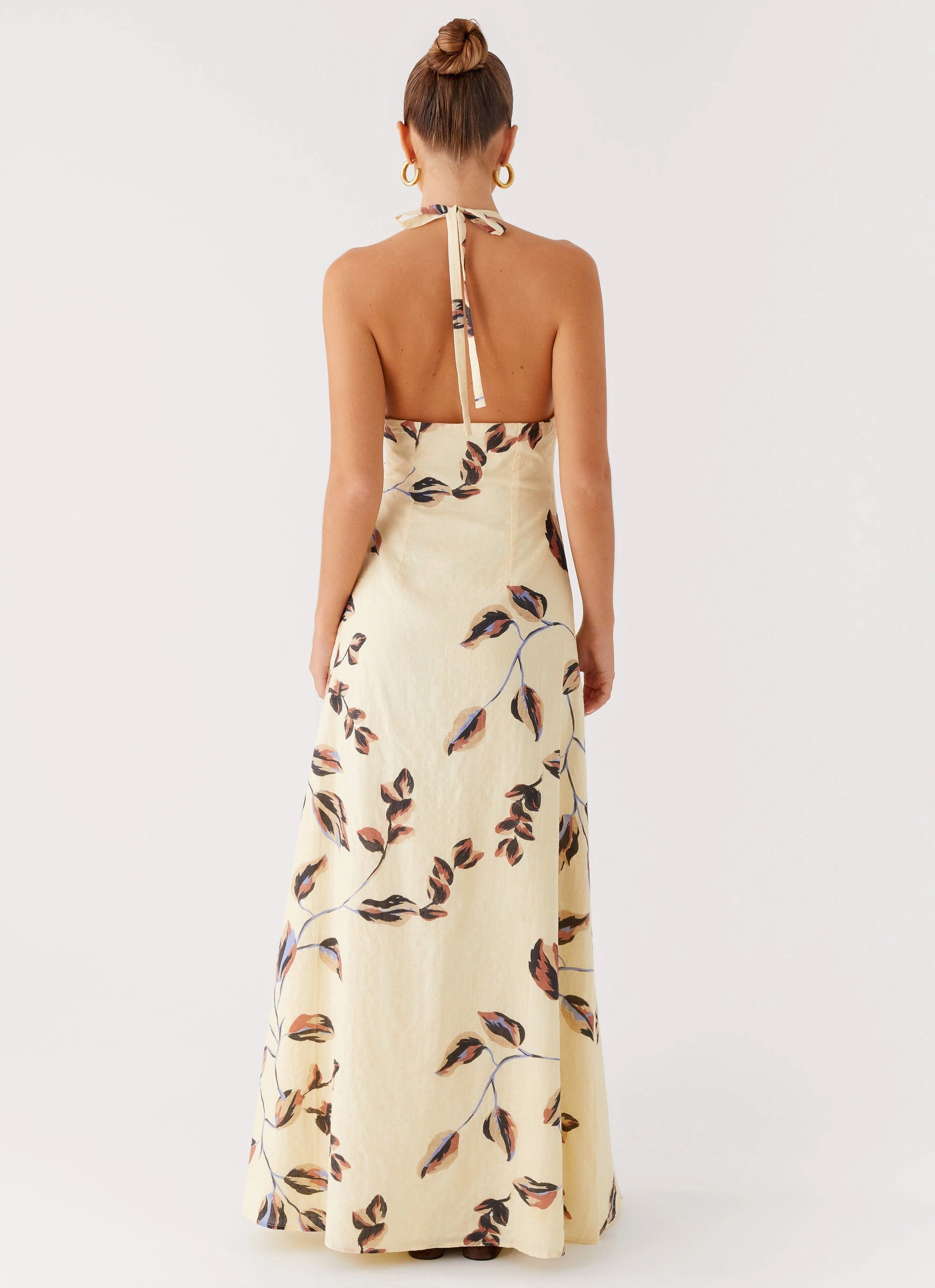 Shawl Lapel Winter Trend Elvina Halter Neck Maxi Dress - Buttercream Bliss