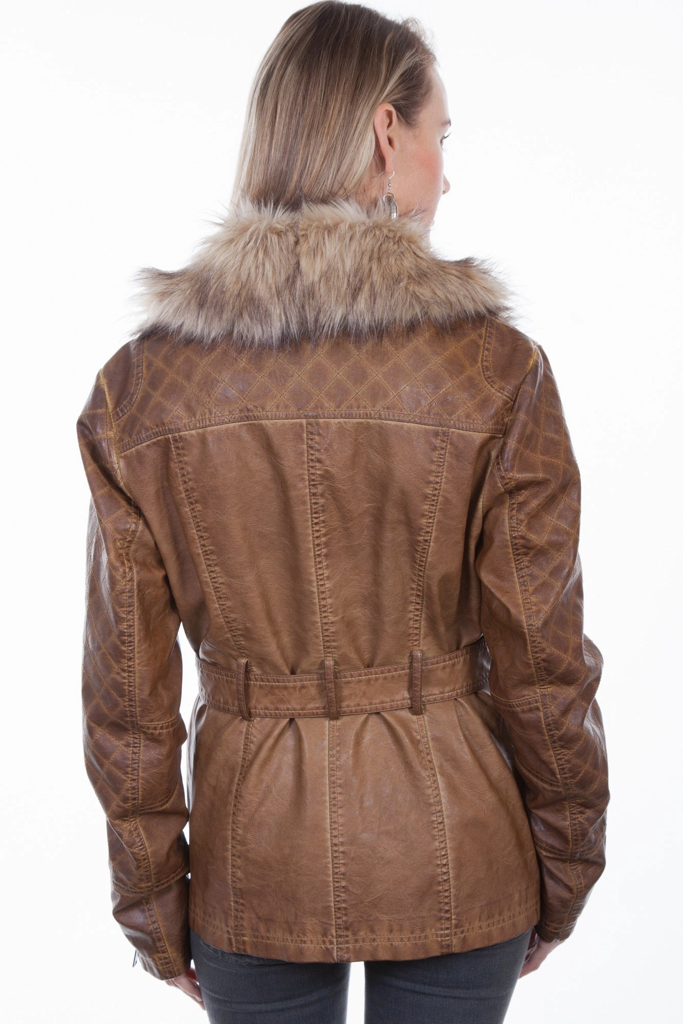 Lightweight Waterproof Jacket Scully Womens Brown Polyester Faux Fur Jacket