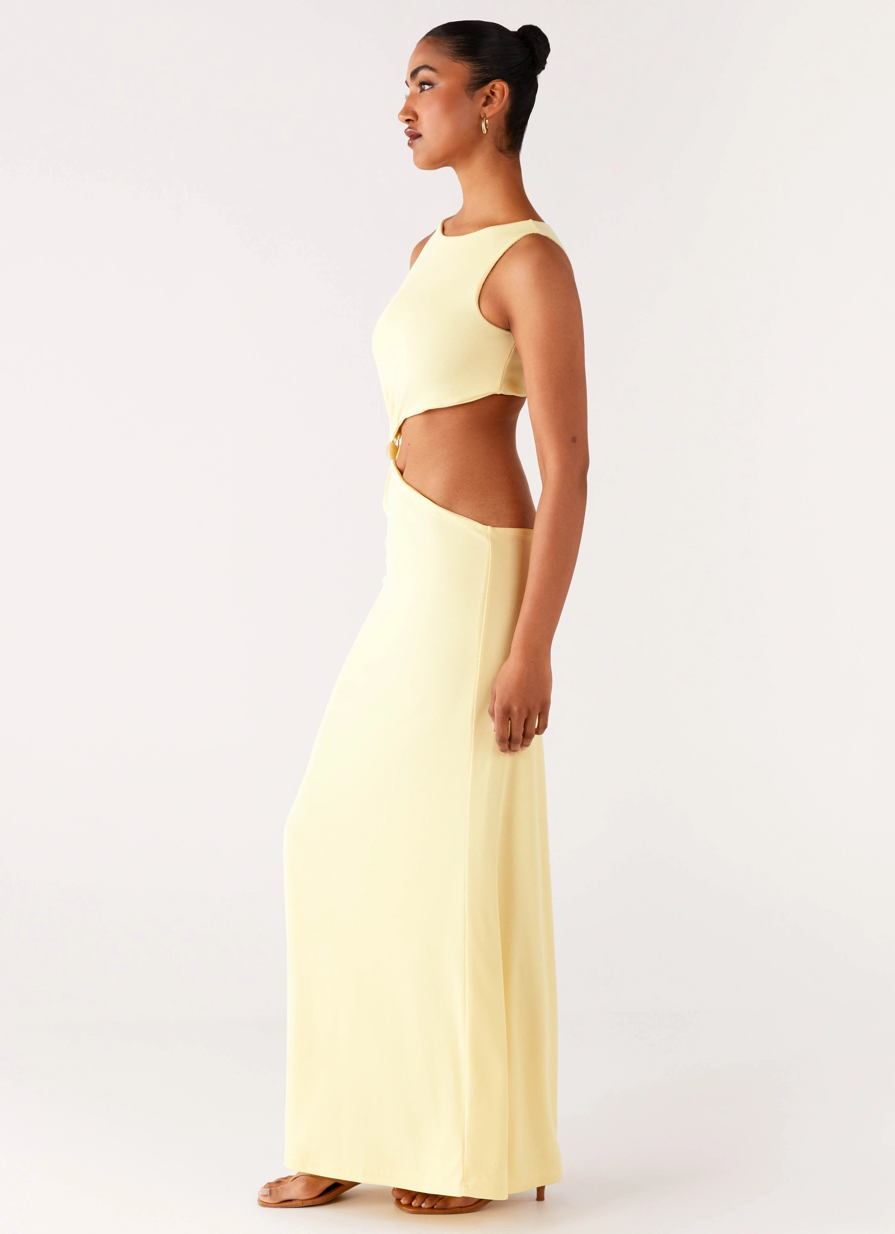 Sleek and Warm Aruba Hardware Maxi Dress - Yellow