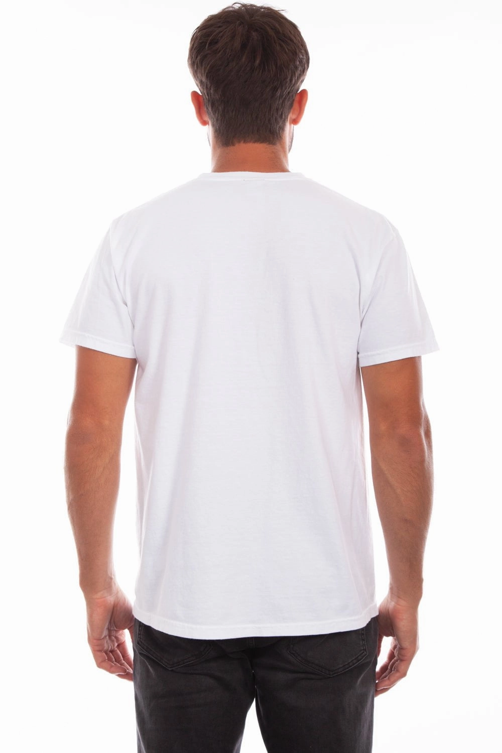 Scully Mens White 100% Cotton Crew S/S T-Shirt Unique Design Soft Texture