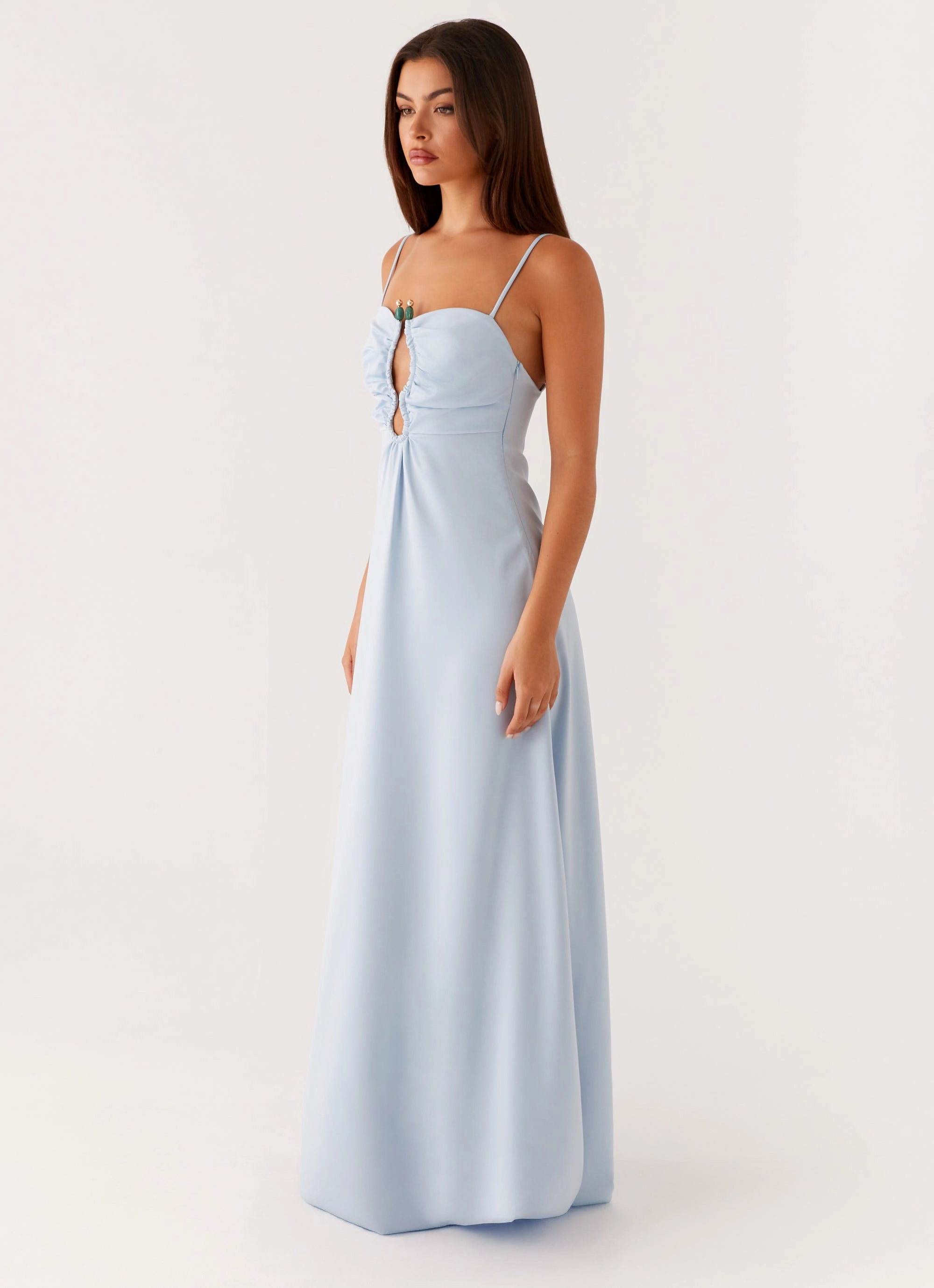 Zelda Maxi Dress - Blue Clean Edge Layered Comfort