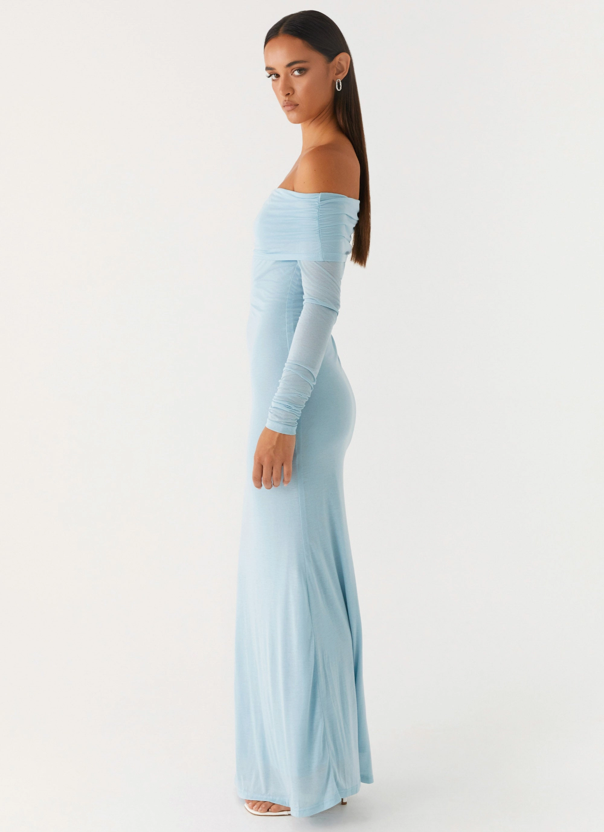 Cocoa Long Sleeve Maxi Dress - Blue Chic Layers Social Ease