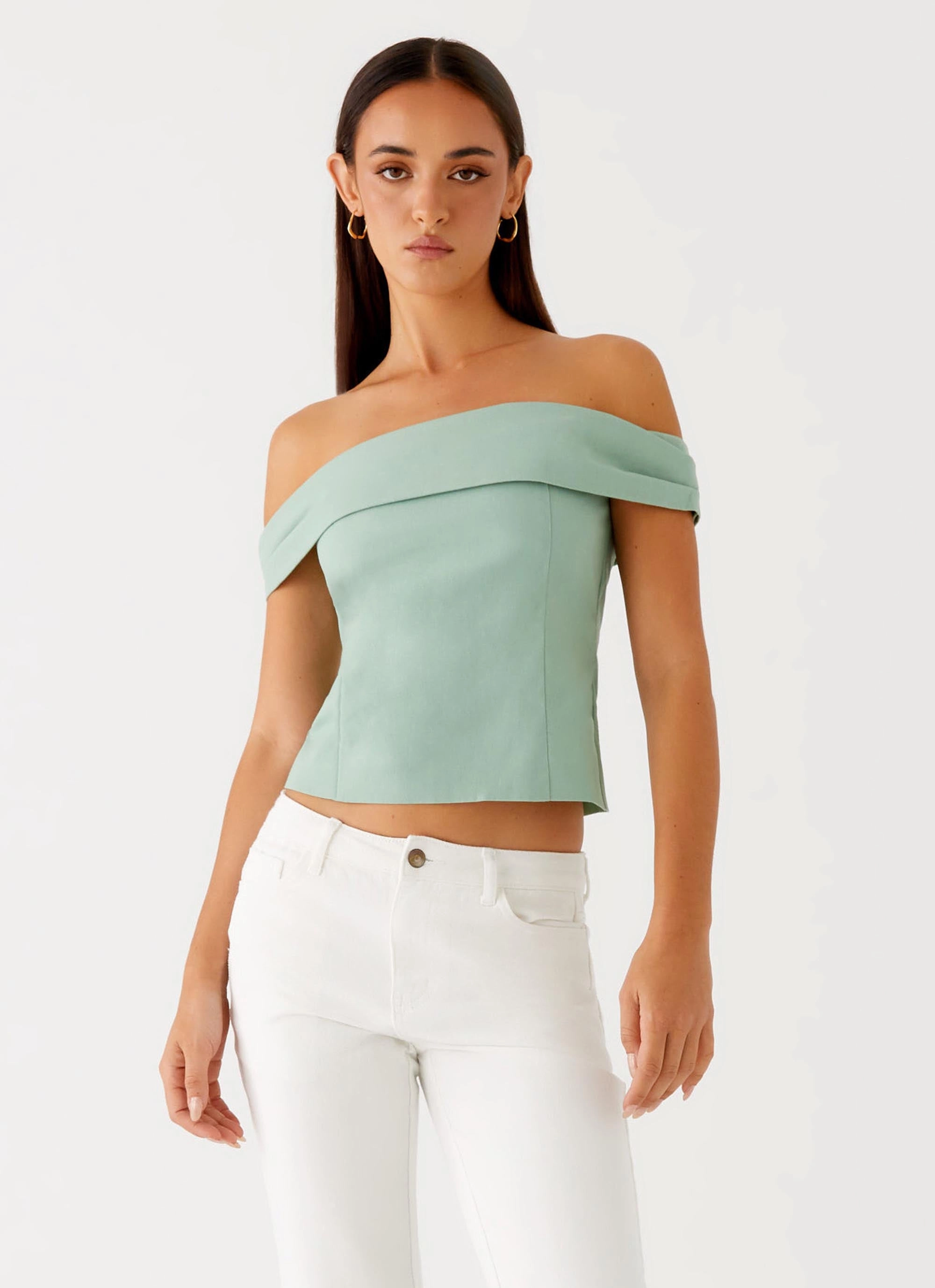 Jairo Linen Top - Sage BreathableMeshPanel