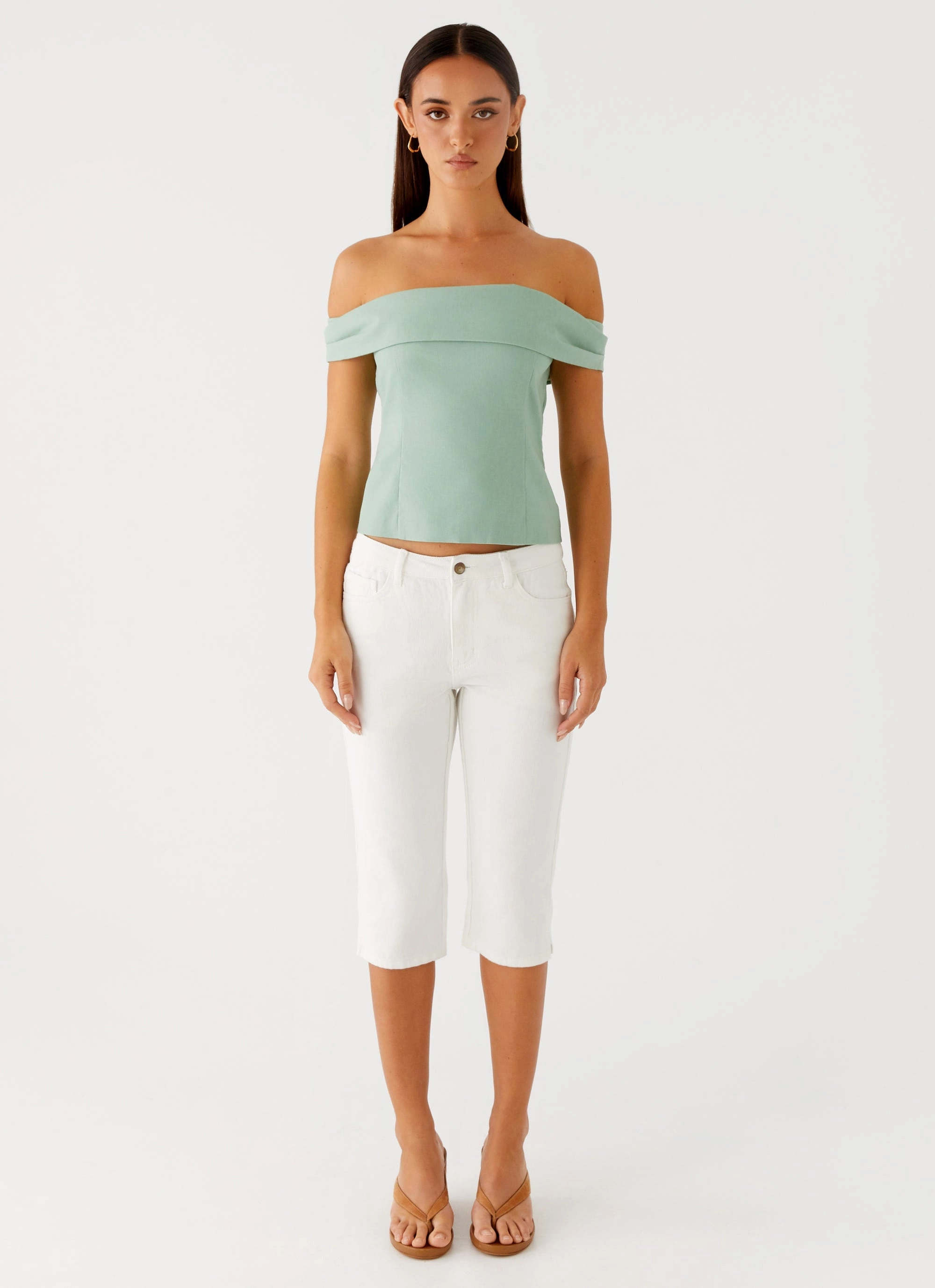 Jairo Linen Top - Sage Durable Reinforced Hem ContrastTipping