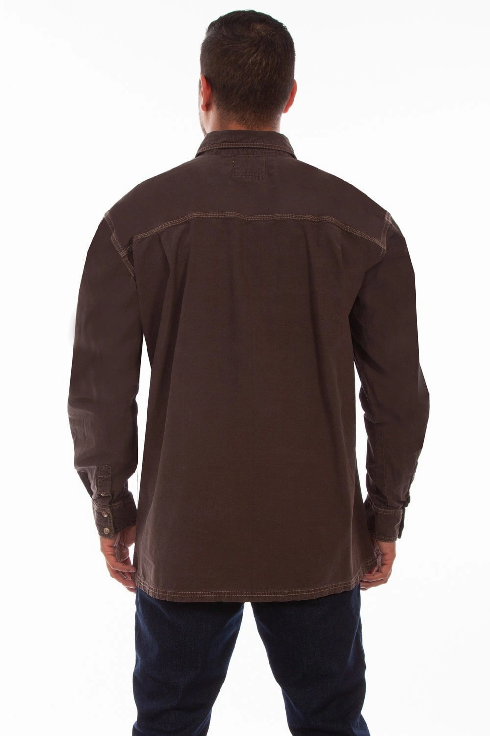 Relaxed Vibe Scully Mens Chocolate 100% Cotton The Outdoor L/S Shirt