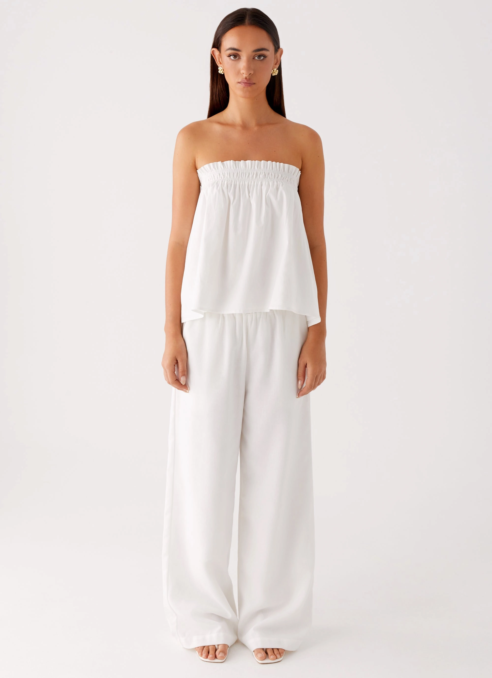 Comfy Style Wynter Babydoll Top - White