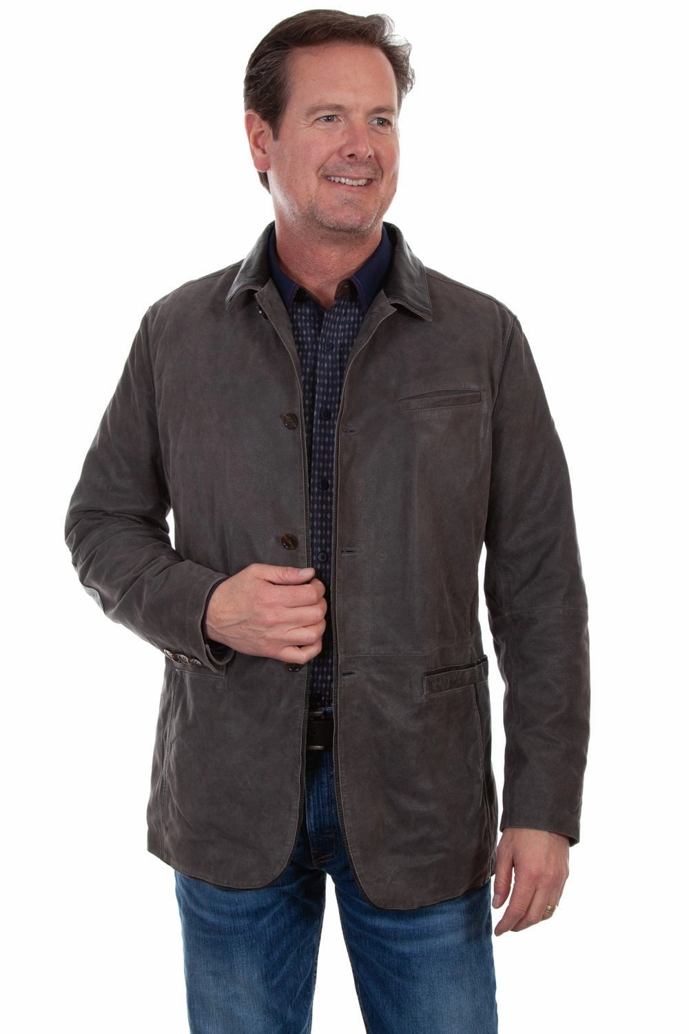 Scully Mens Black Lamb Leather Elbow Patch Jacket 3X MultiPocketStyle