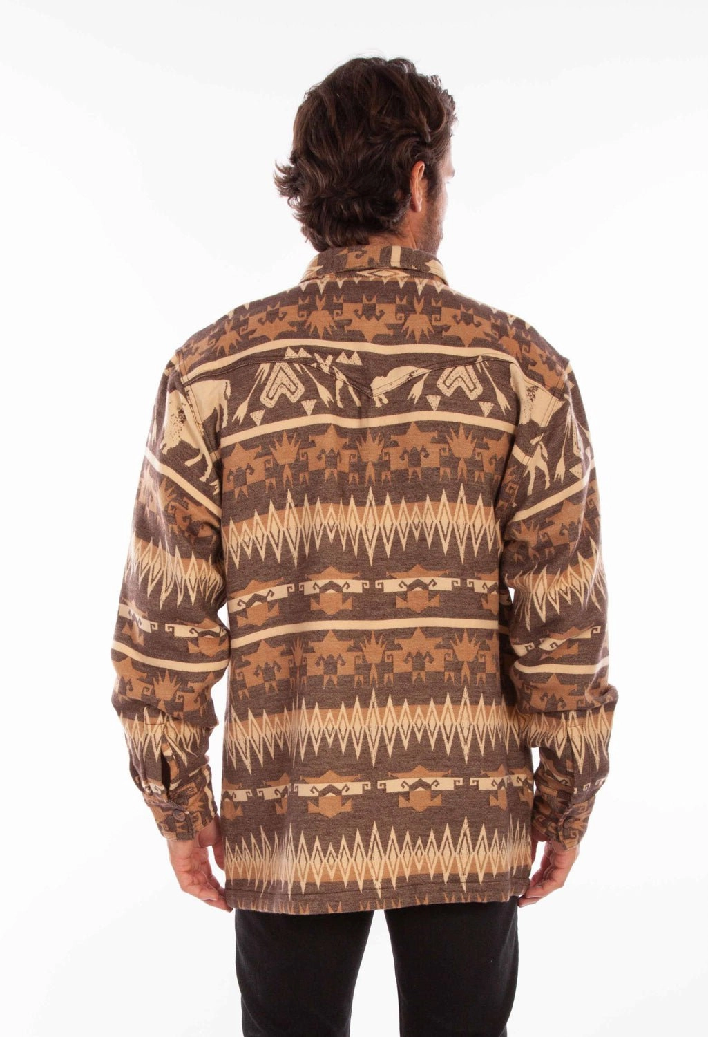 Scully Mens Buffalo Jacket Brown 100% Cotton L/S Shirt Soft Touch Graduation Attire